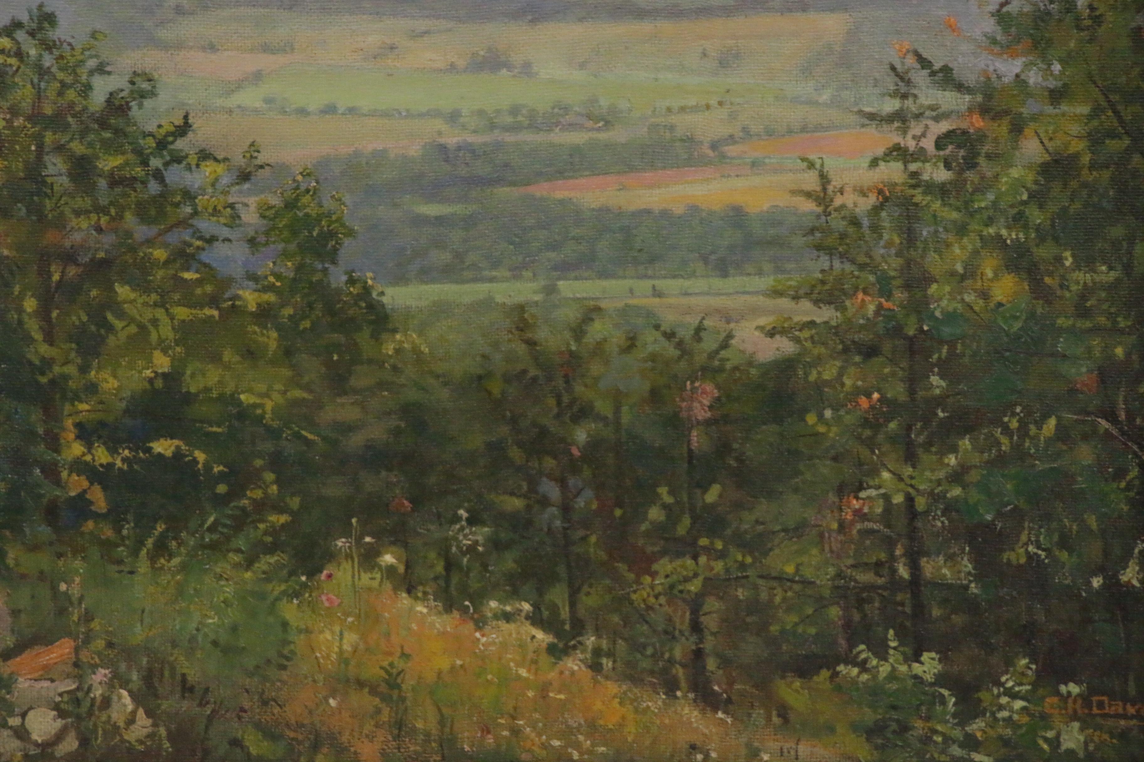C. H. Davis Landscape Oil Painting