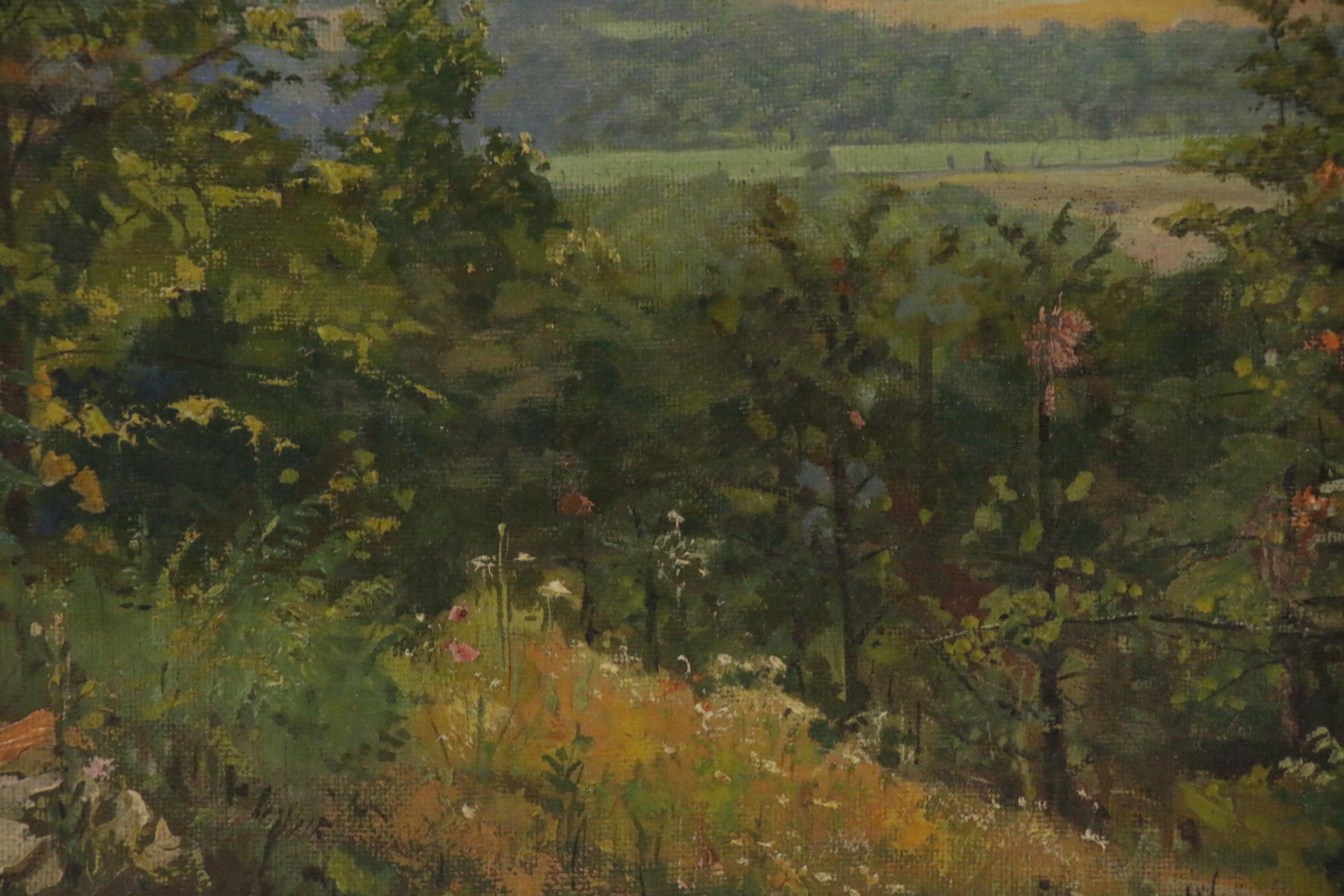 C. H. Davis Landscape Oil Painting