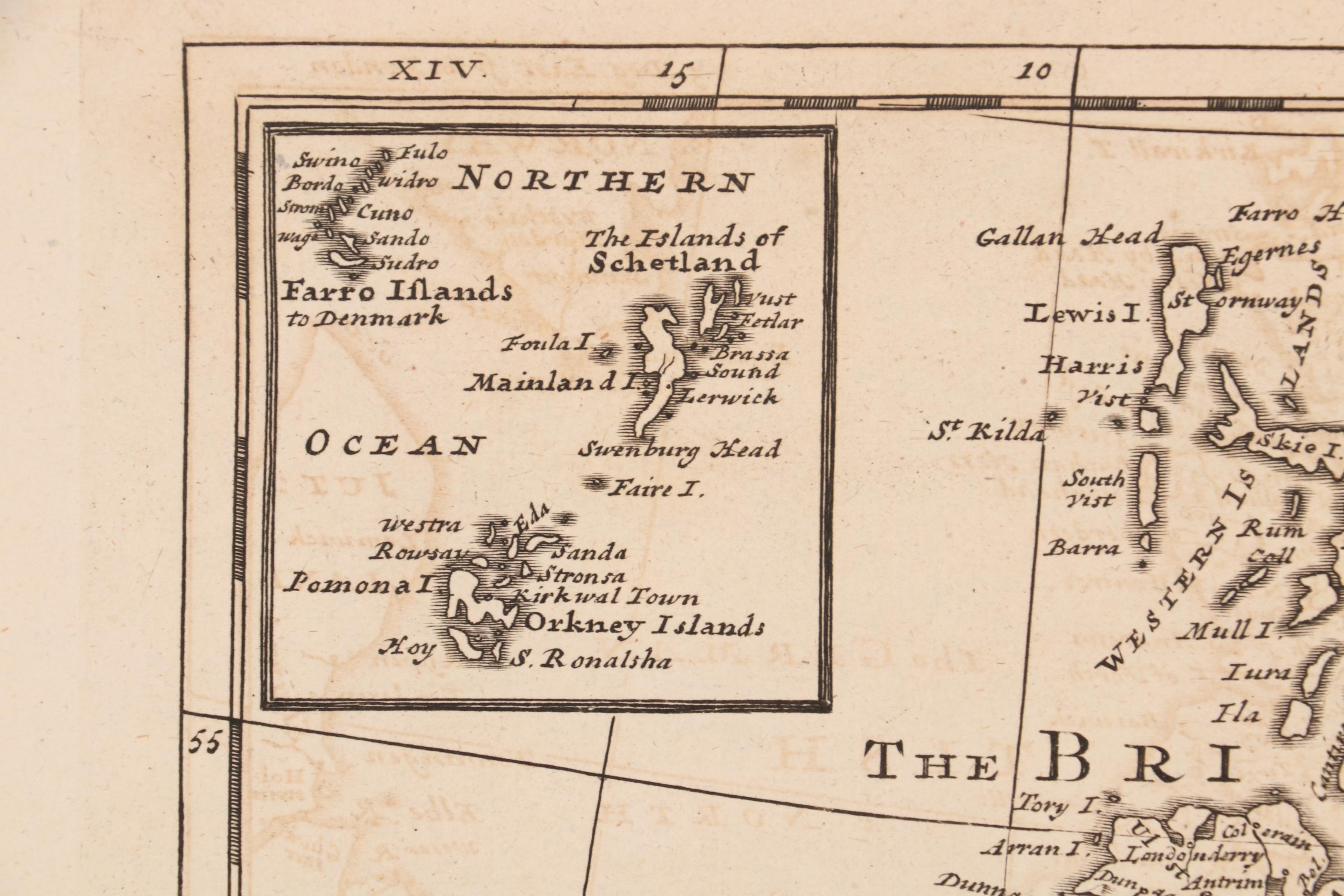Herman Moll Engraved Map of Great Britain and Ireland, circa 1729