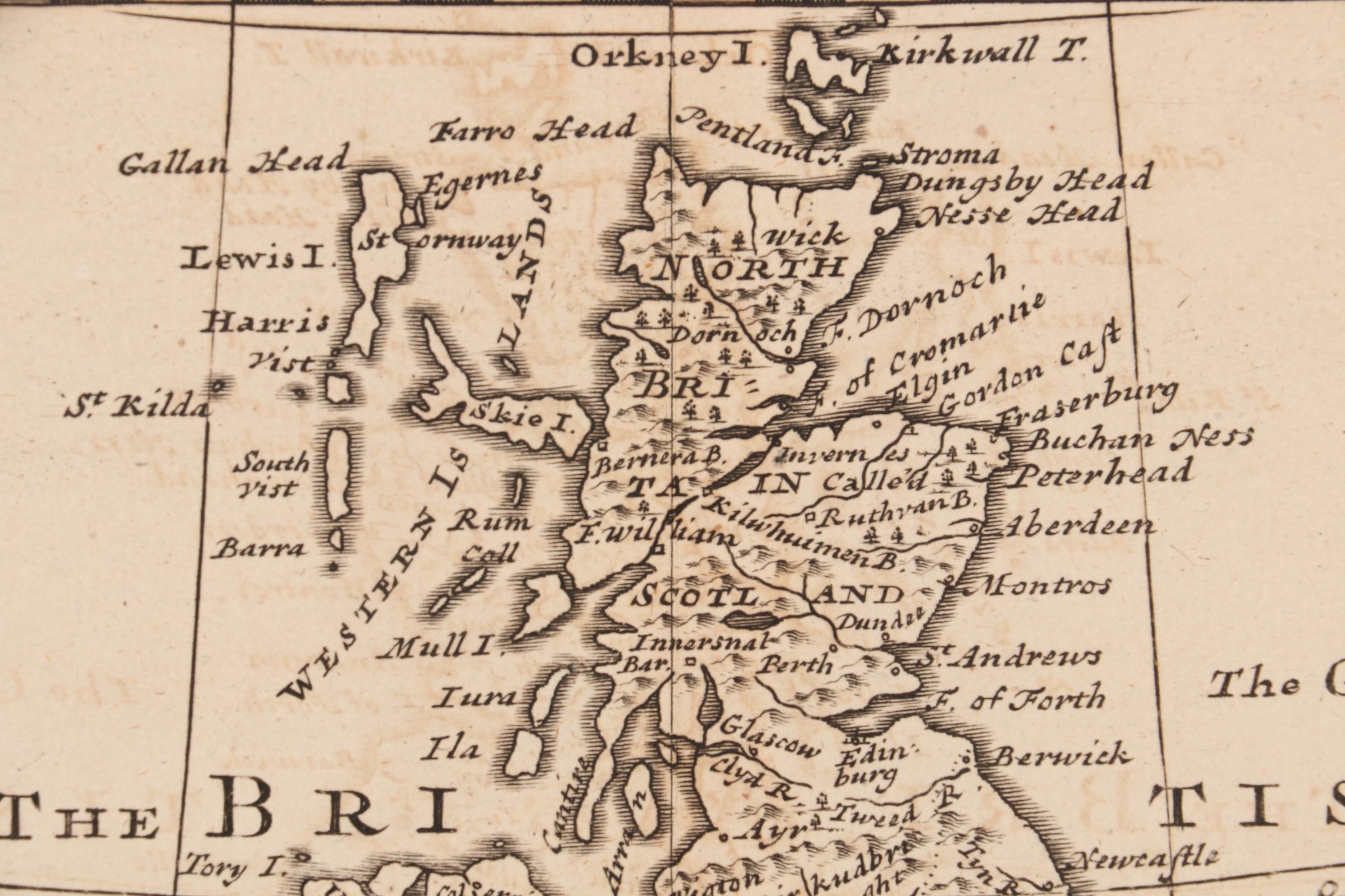Herman Moll Engraved Map of Great Britain and Ireland, circa 1729