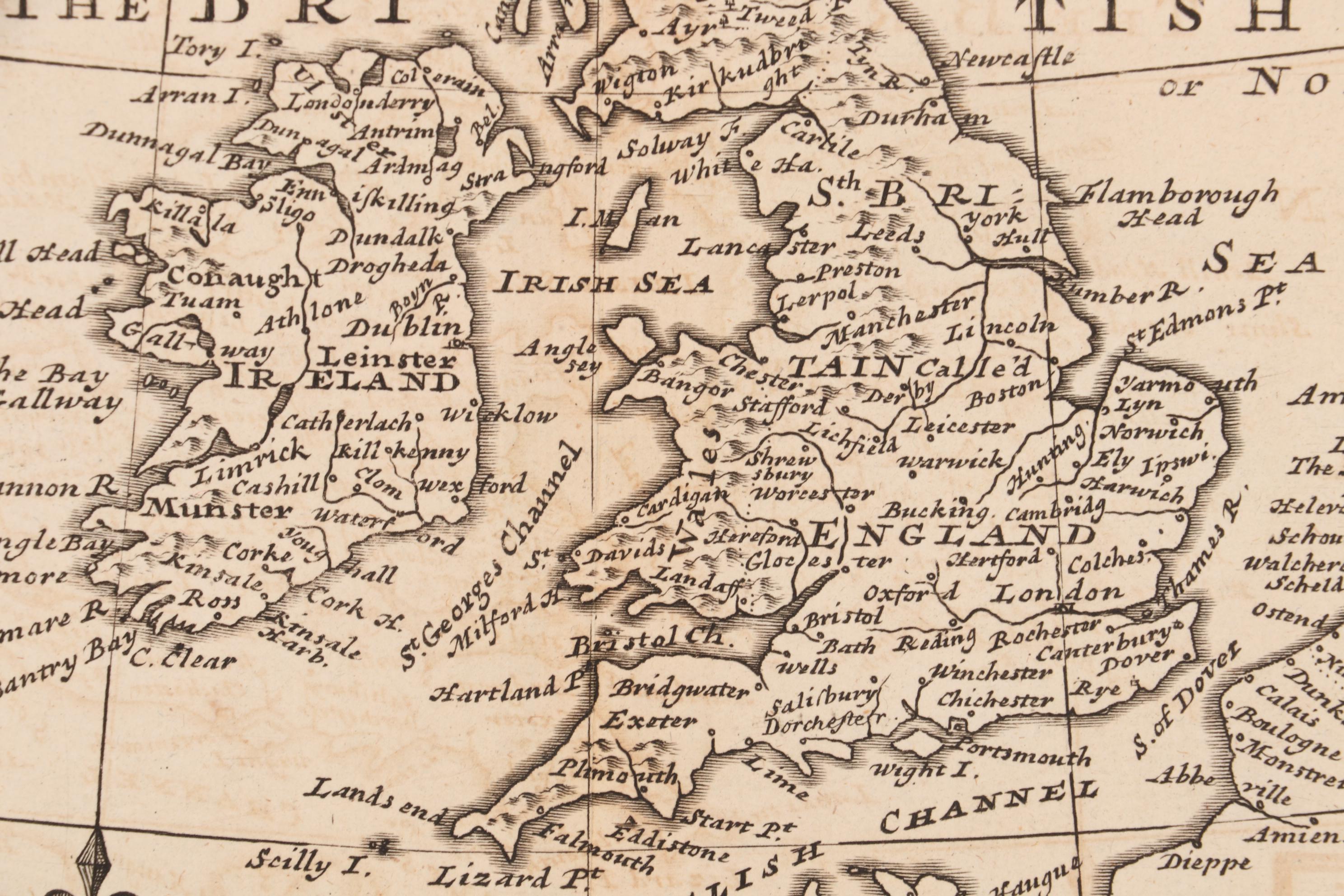 Herman Moll Engraved Map of Great Britain and Ireland, circa 1729