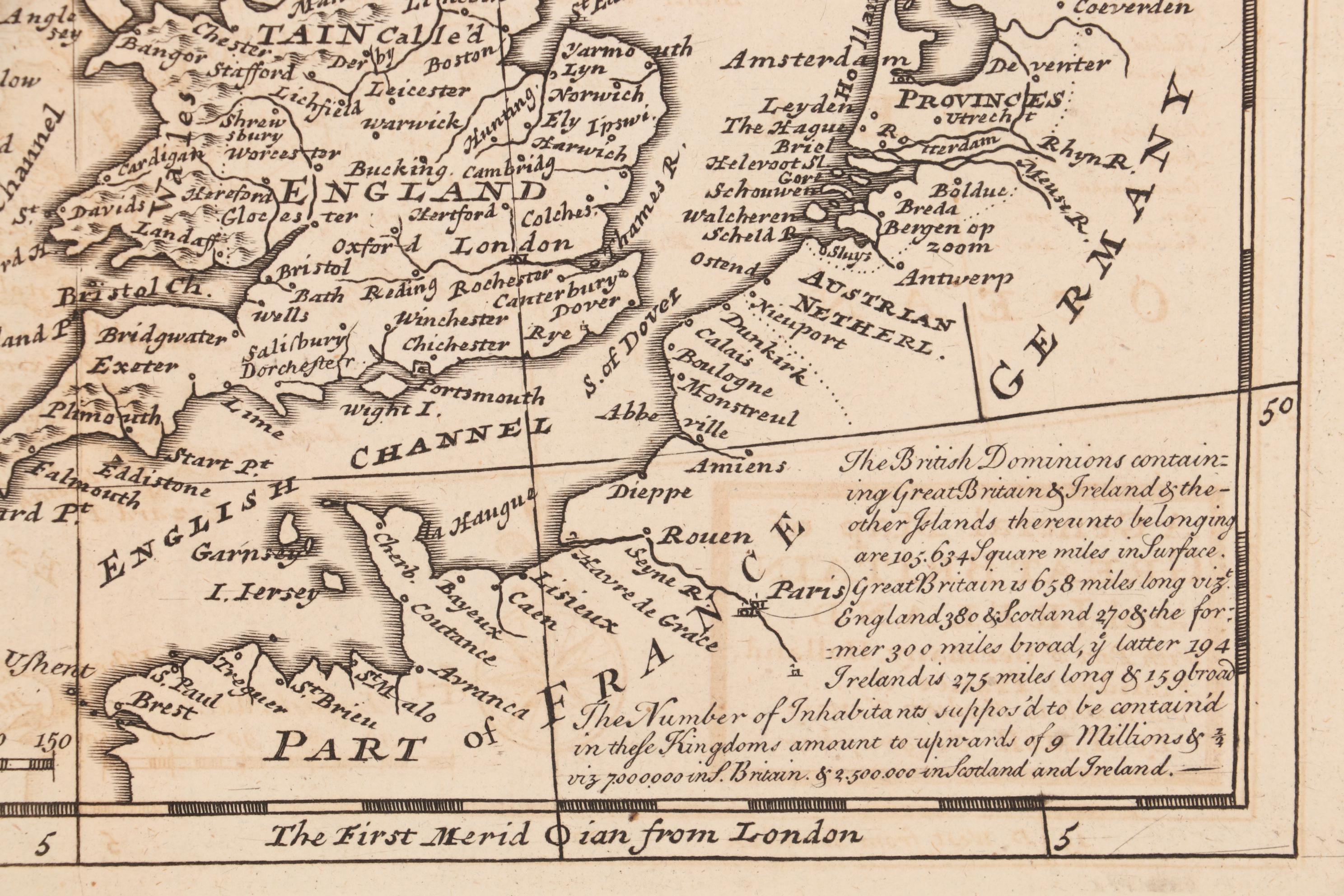 Herman Moll Engraved Map of Great Britain and Ireland, circa 1729