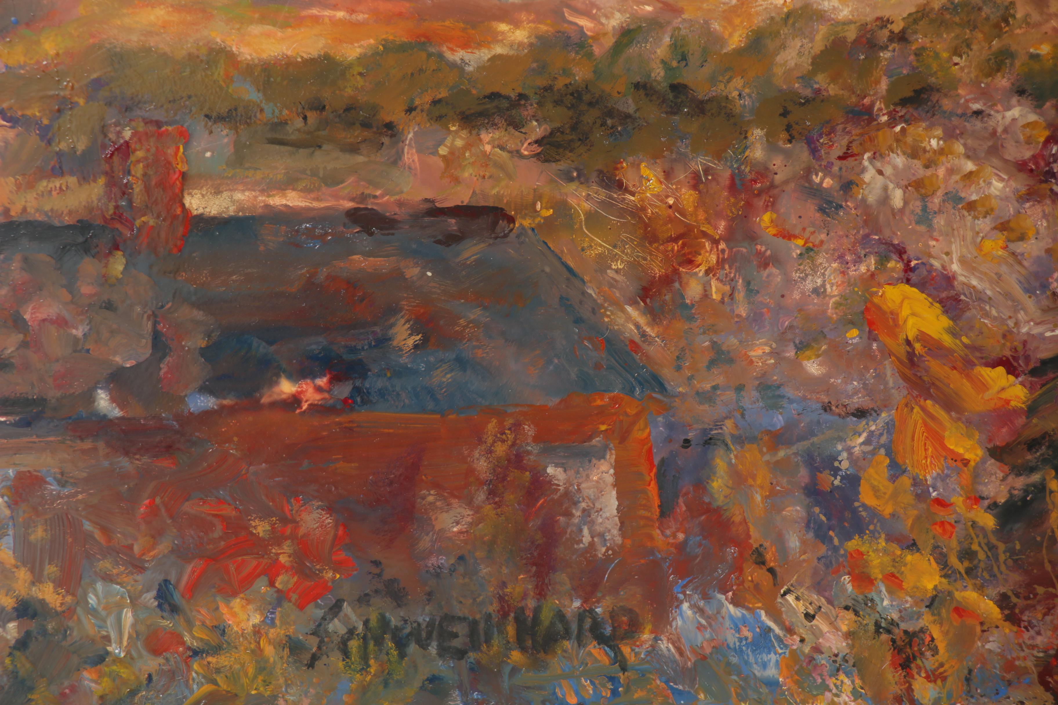 John Schweikhard Oil Painting "Skywatch," Late 20th Century