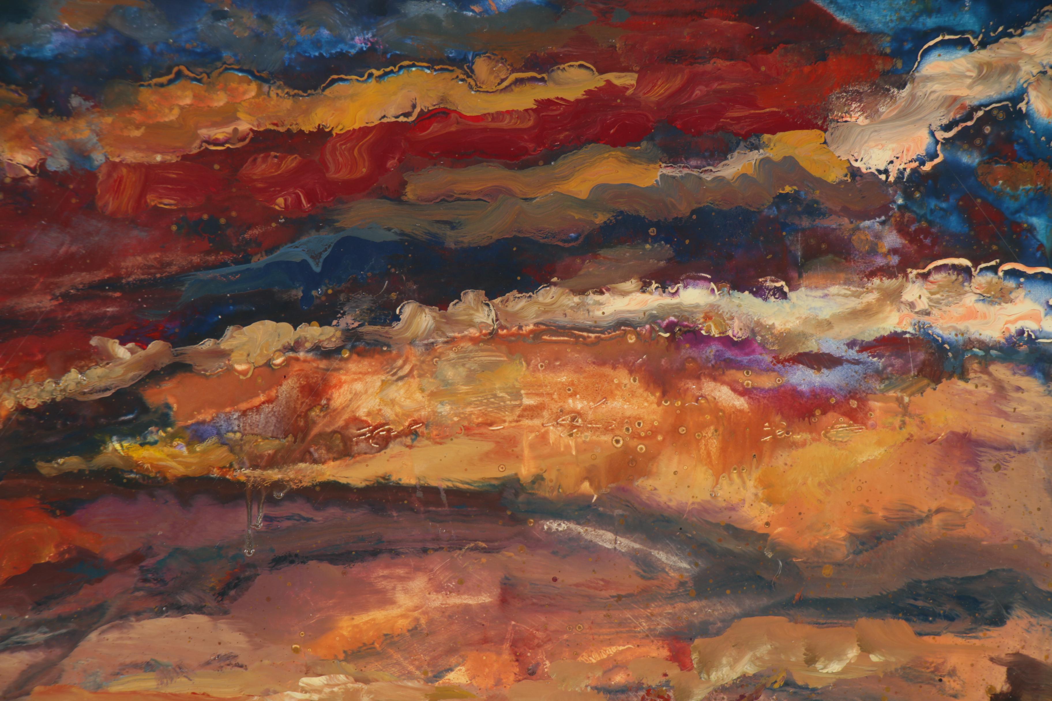 John Schweikhard Oil Painting "Skywatch," Late 20th Century