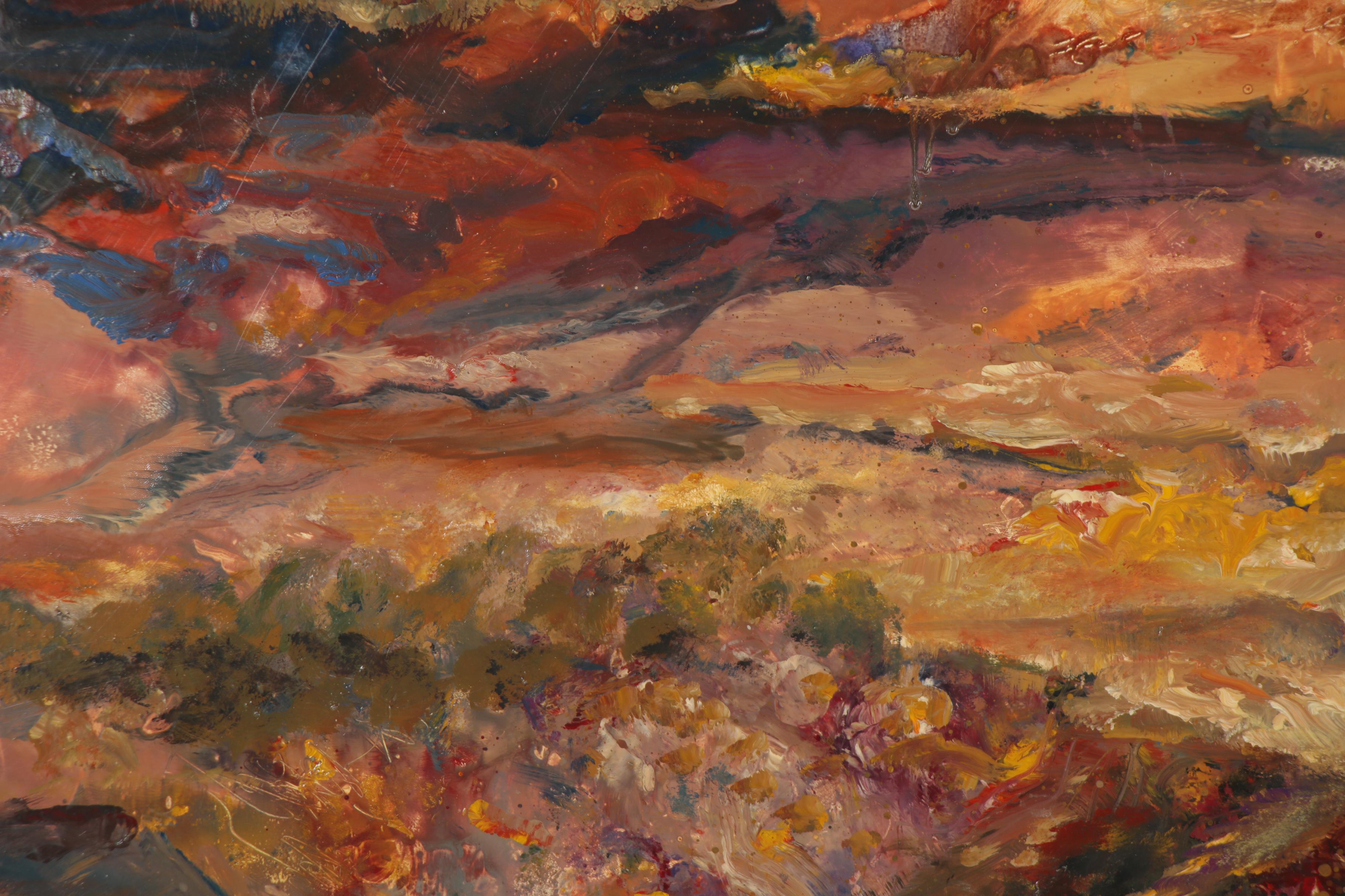 John Schweikhard Oil Painting "Skywatch," Late 20th Century