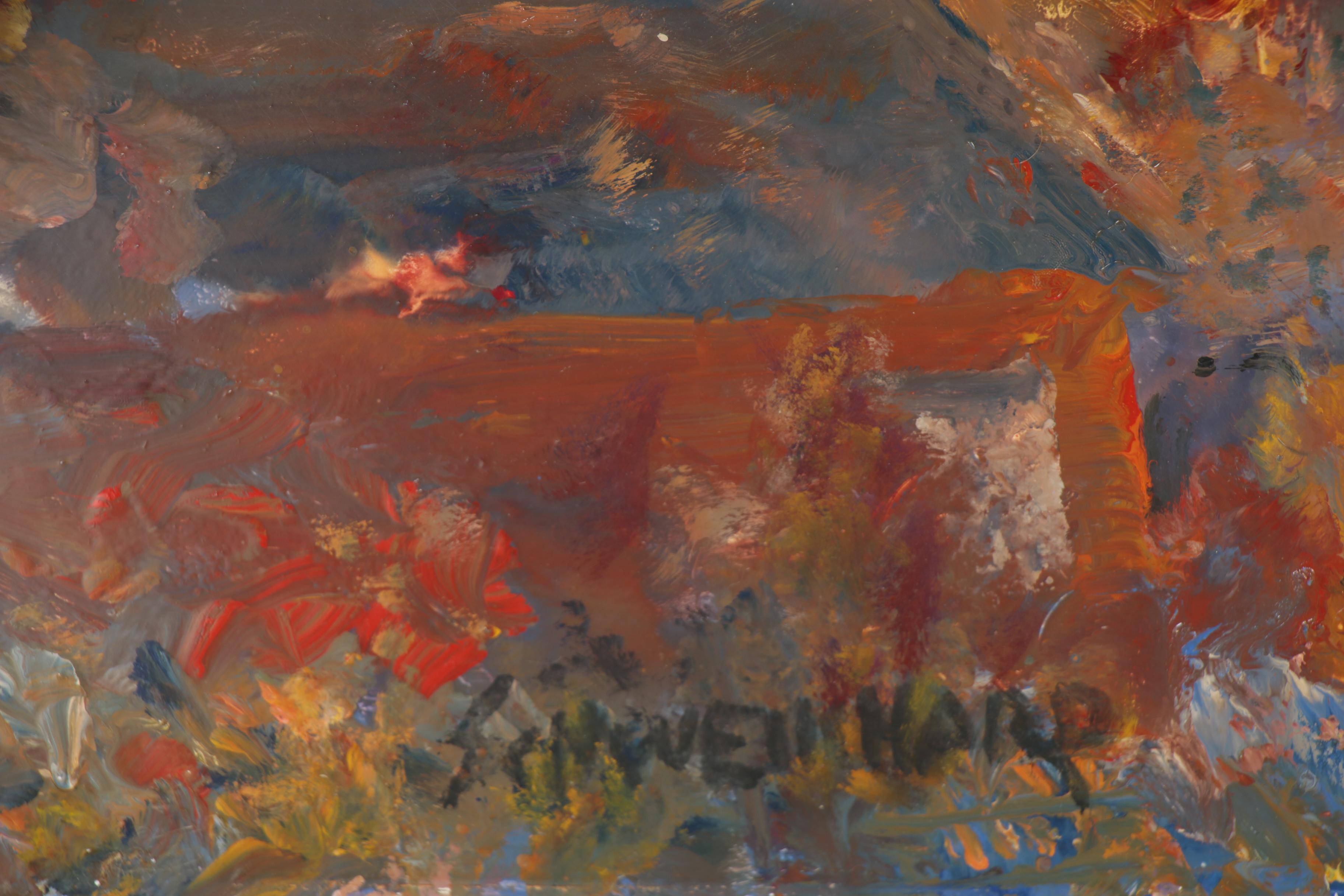 John Schweikhard Oil Painting "Skywatch," Late 20th Century