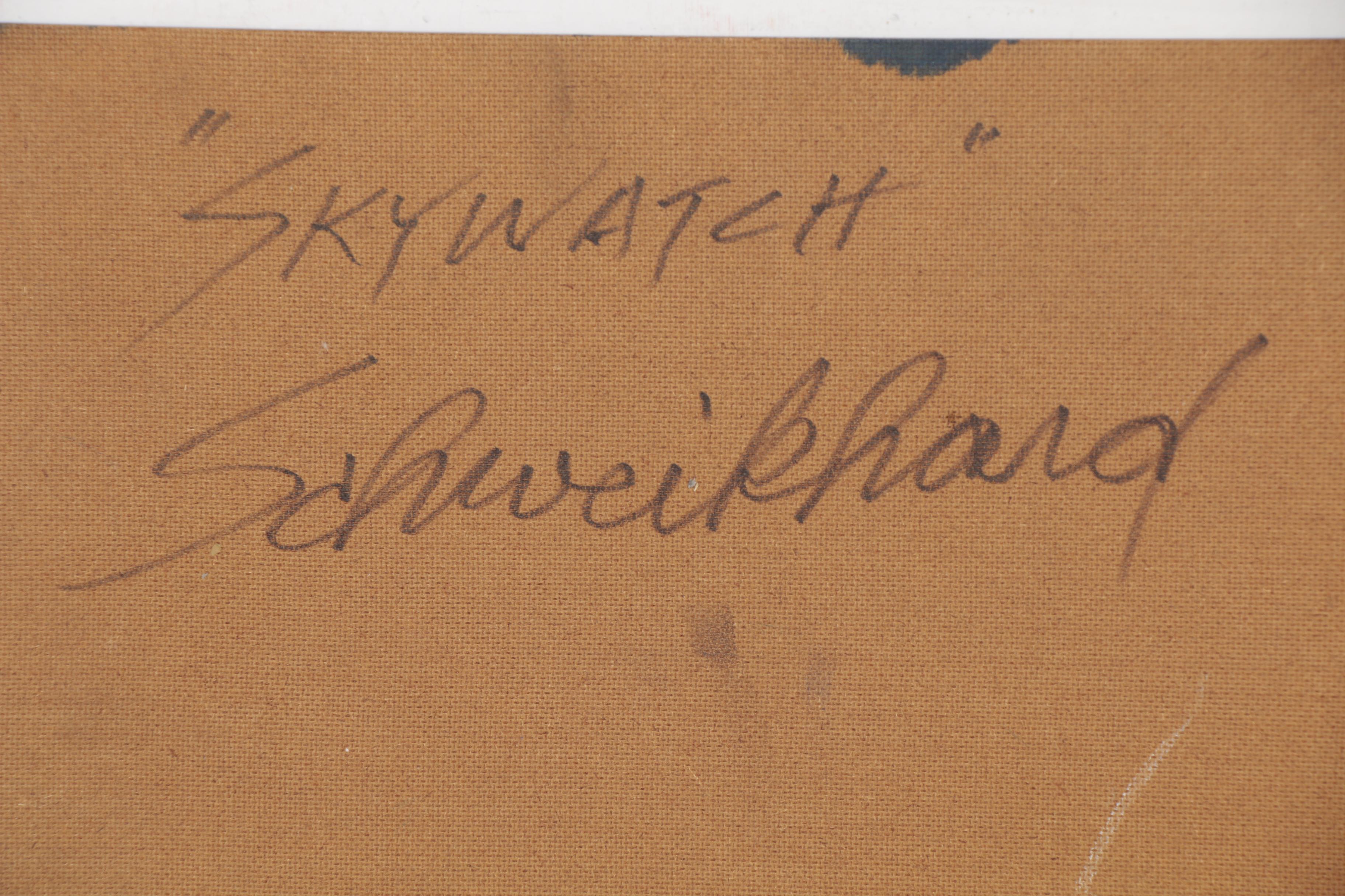 John Schweikhard Oil Painting "Skywatch," Late 20th Century