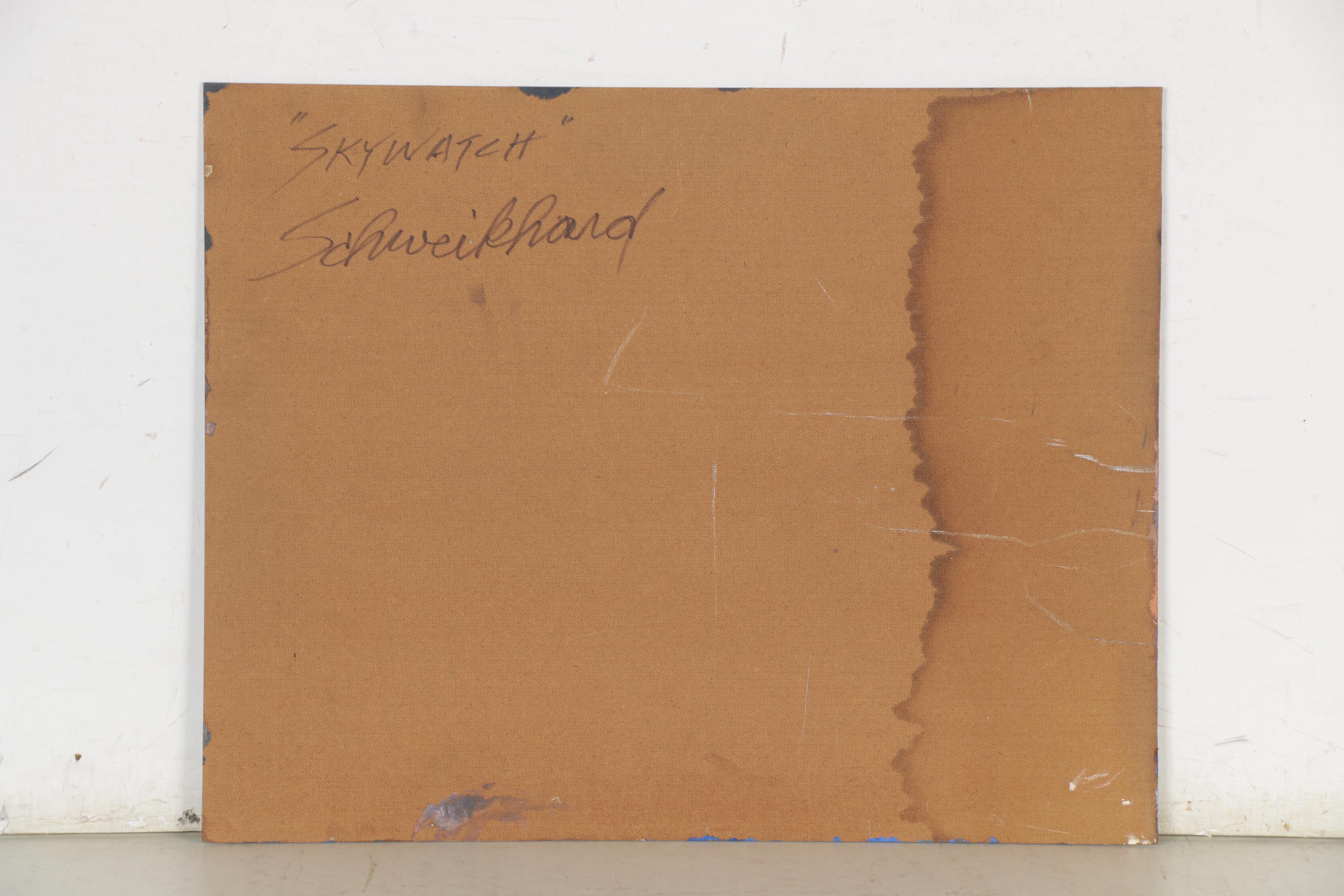 John Schweikhard Oil Painting "Skywatch," Late 20th Century