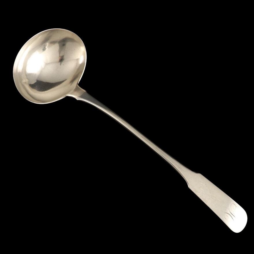 Harvey Lewis Coin Silver Punch Ladle, Early to Mid-19th Century