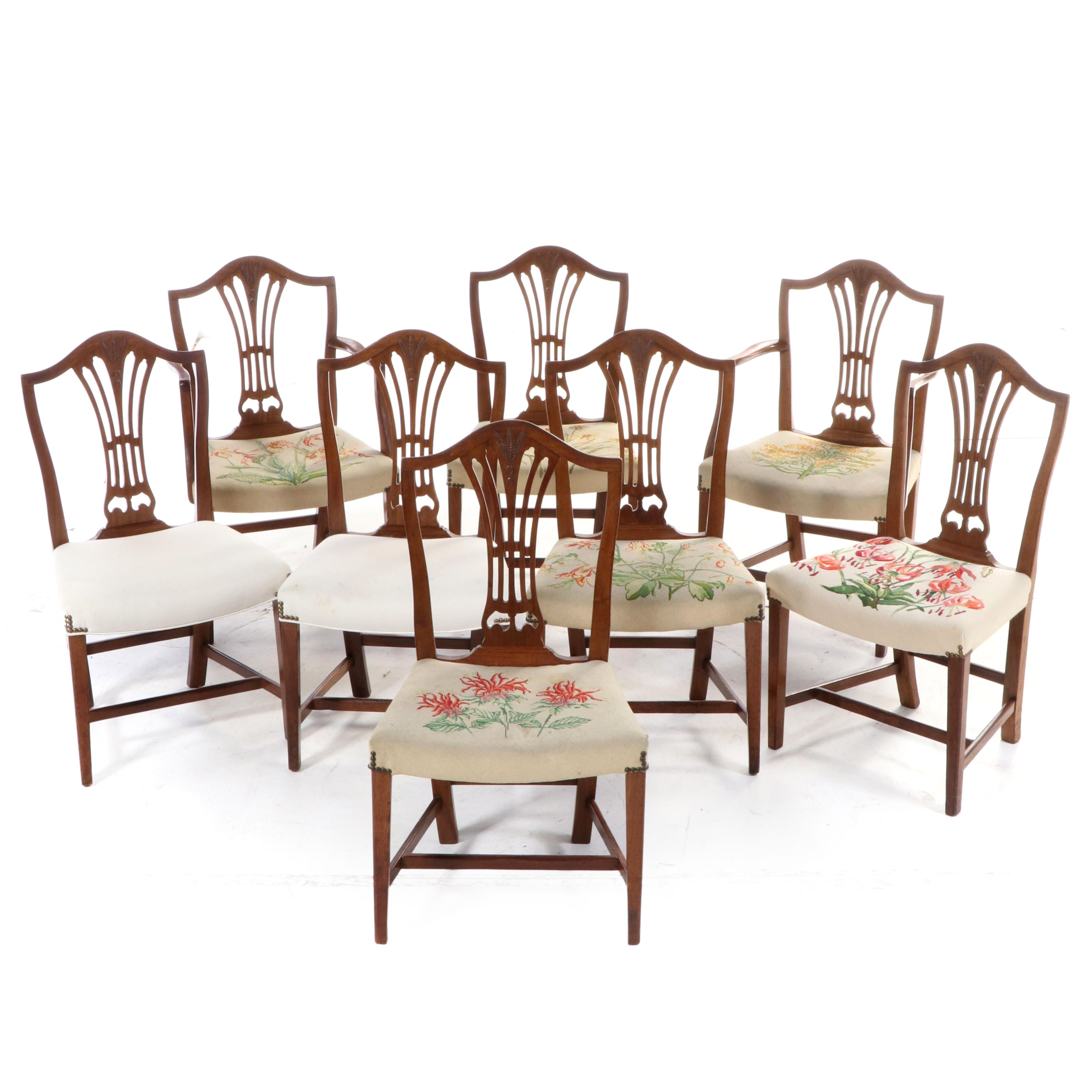 Hepplewhite Style Mahogany Dining Chairs, Mid 20th Century