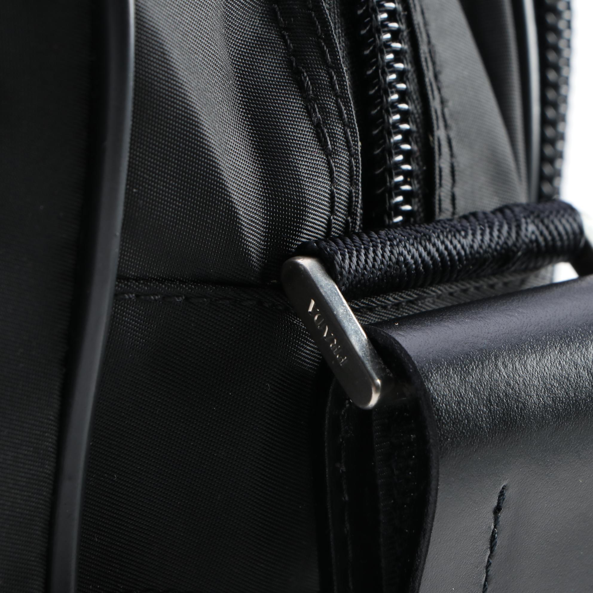 Prada Large Travel Bag in Black Nylon with Grosgrain Canvas Handles