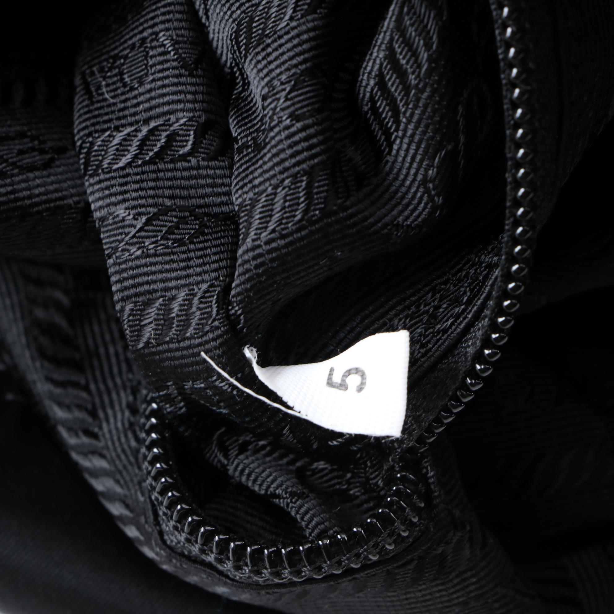 Prada Large Travel Bag in Black Nylon with Grosgrain Canvas Handles