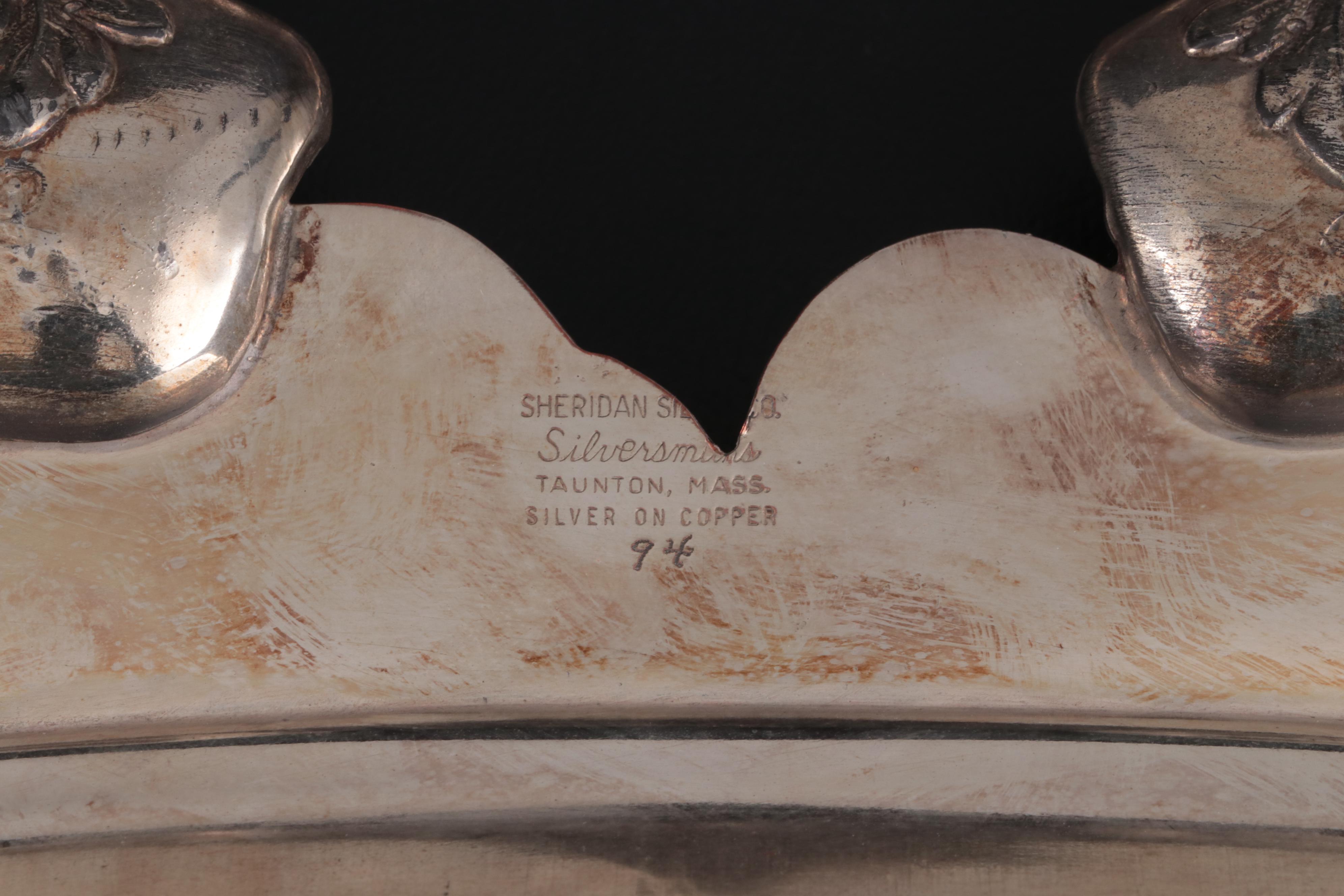 Sheridan and English Silver Mfg. Co. Divided Meat Trays, Mid-Late 20th Century
