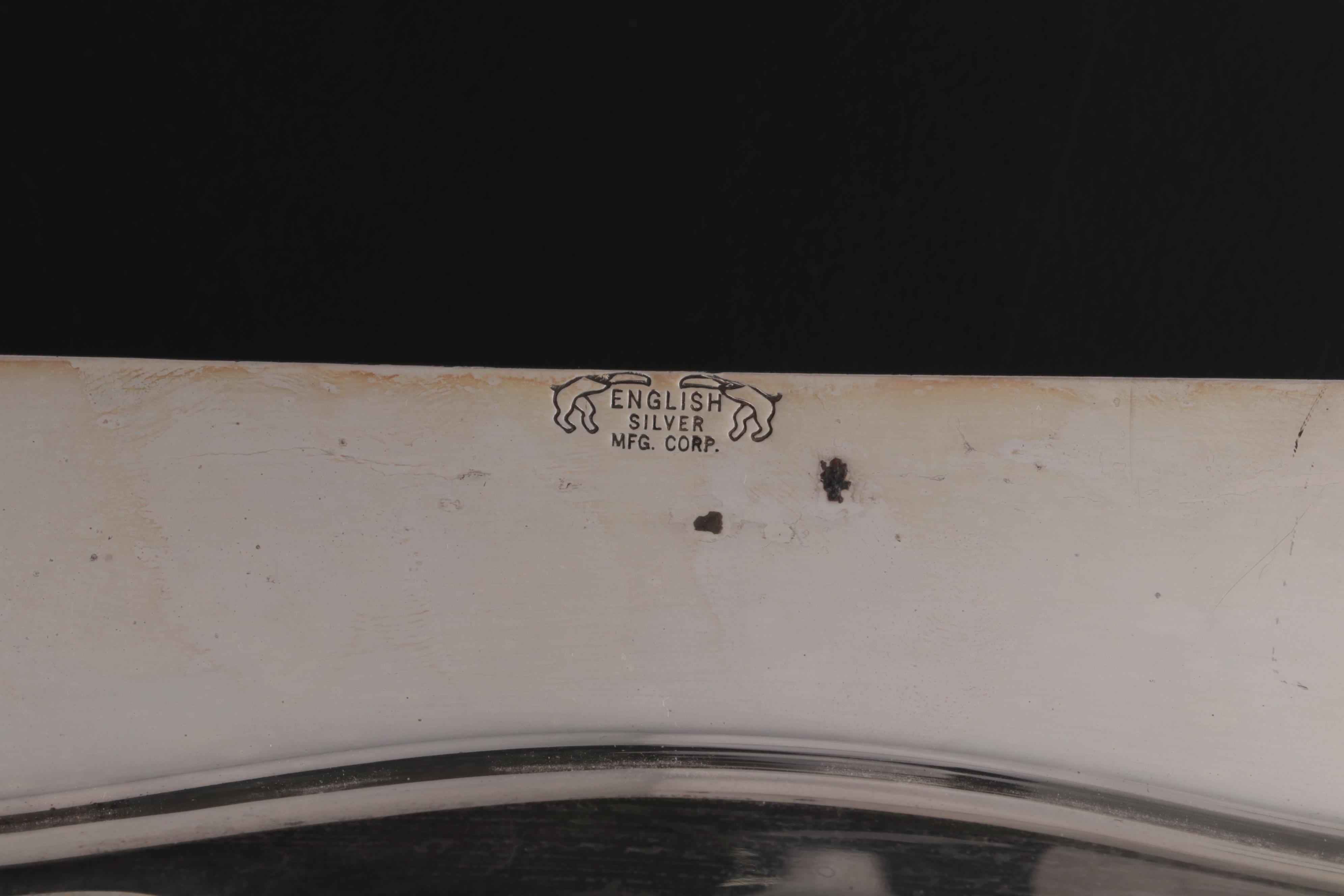 Sheridan and English Silver Mfg. Co. Divided Meat Trays, Mid-Late 20th Century