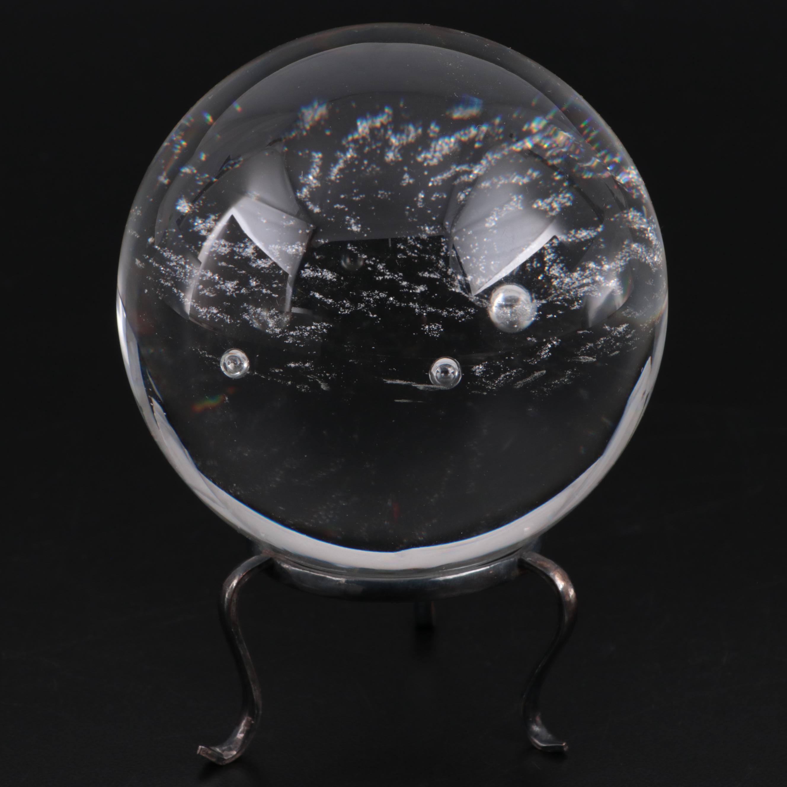 Steuben "Galaxy" Art Glass Globe Designed by Donald Pollard, Late 20th Century