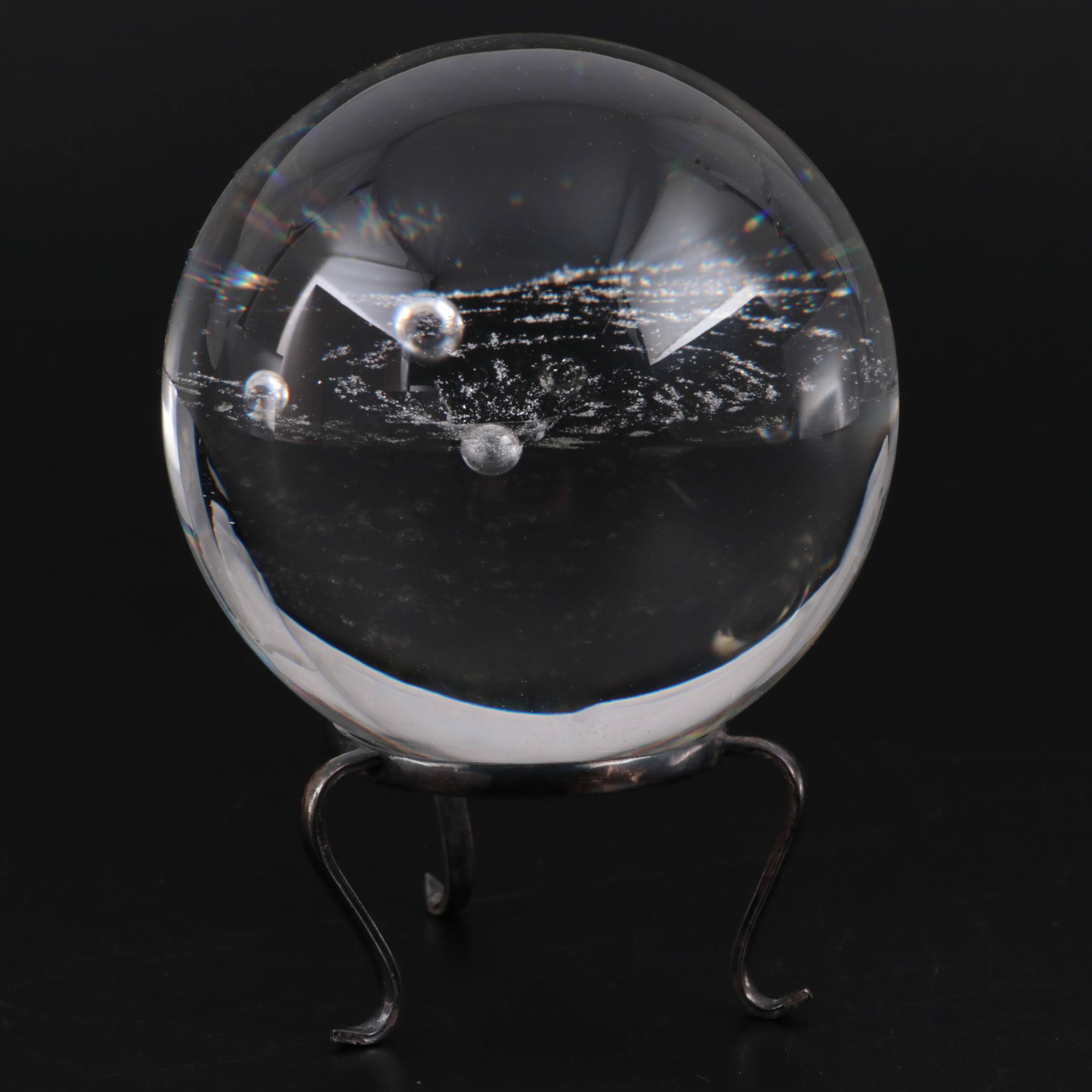 Steuben "Galaxy" Art Glass Globe Designed by Donald Pollard, Late 20th Century