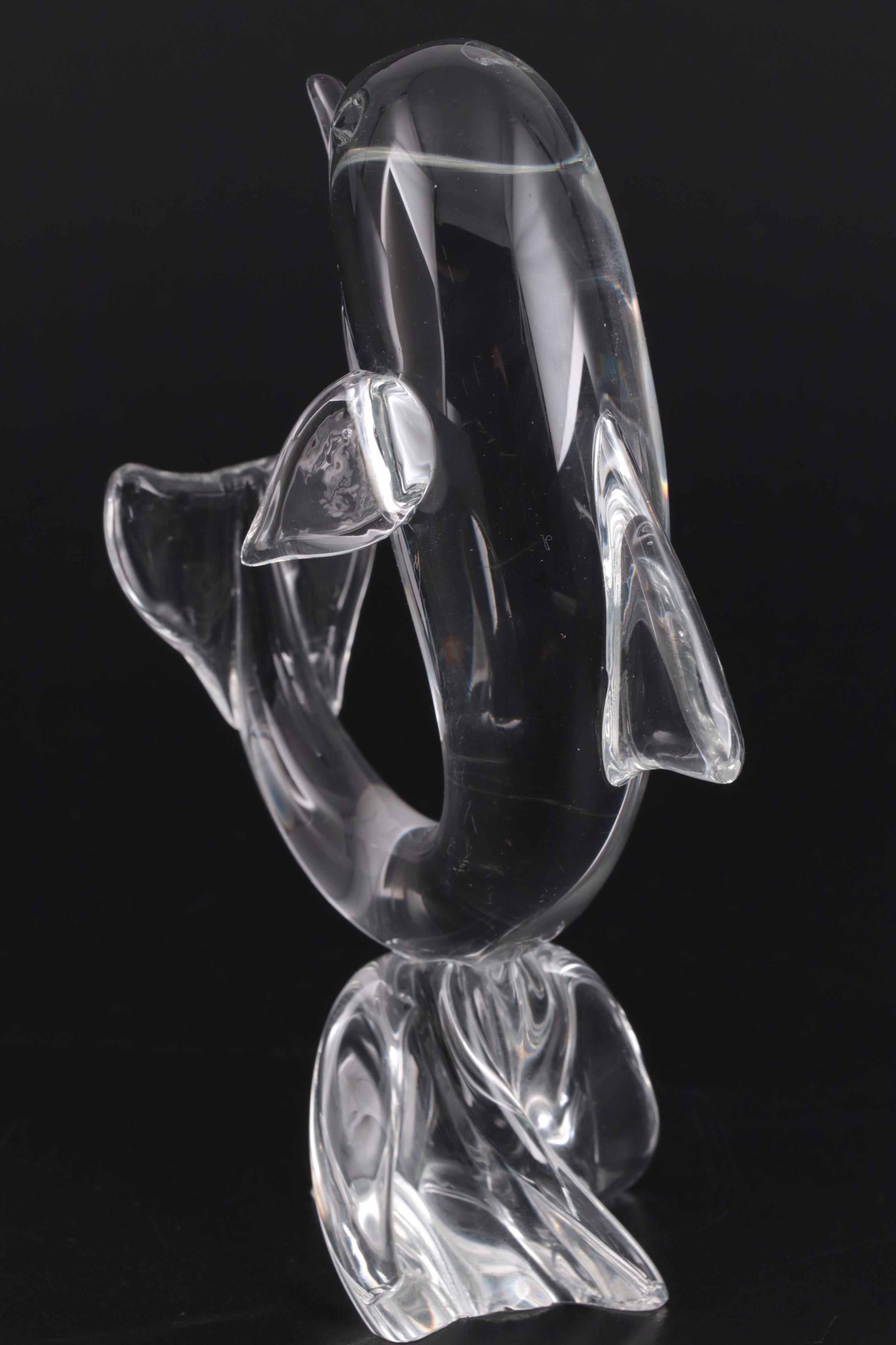 Lloyd Atkins for Steuben Art Glass Crystal Porpoise Figurine