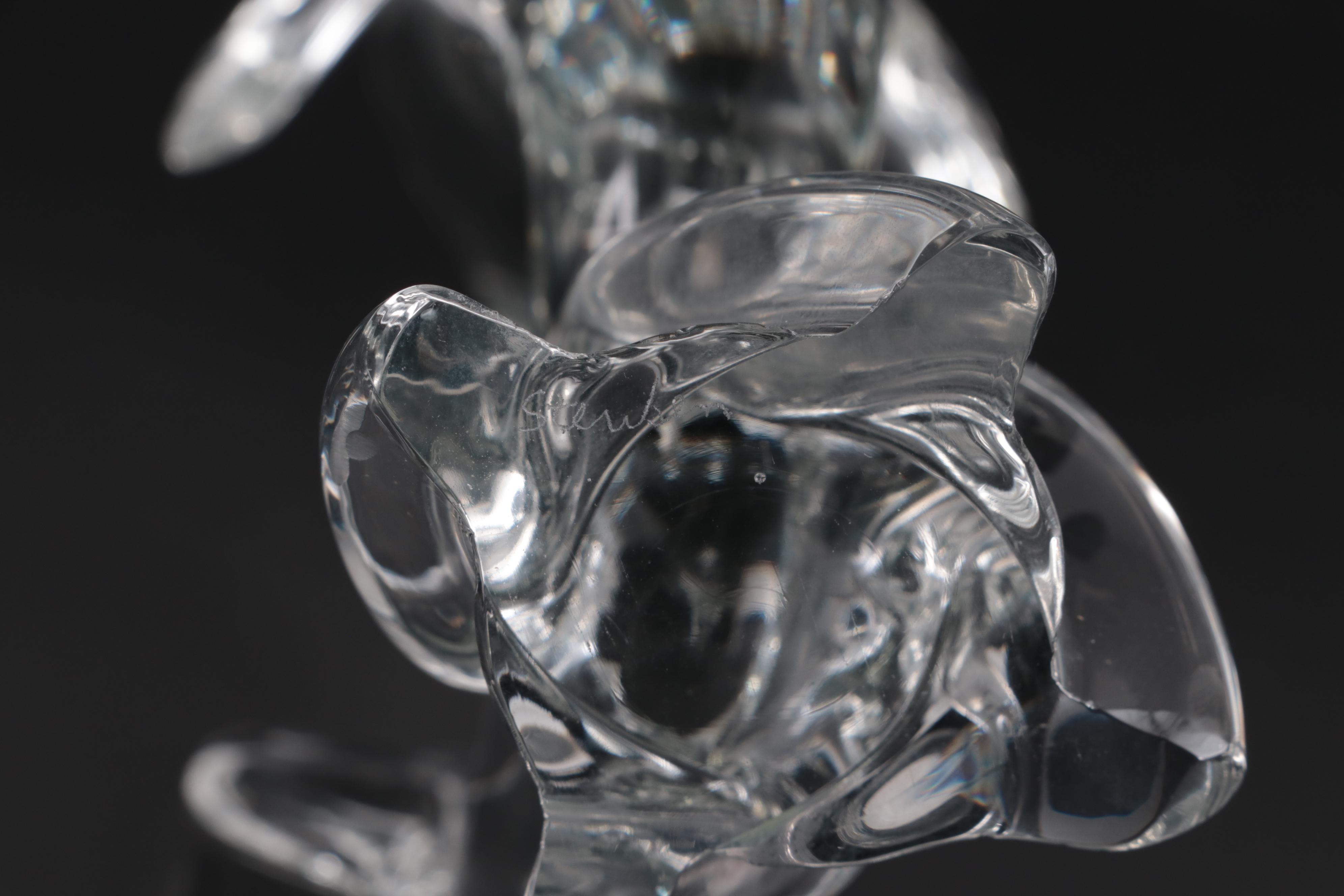 Lloyd Atkins for Steuben Art Glass Crystal Porpoise Figurine