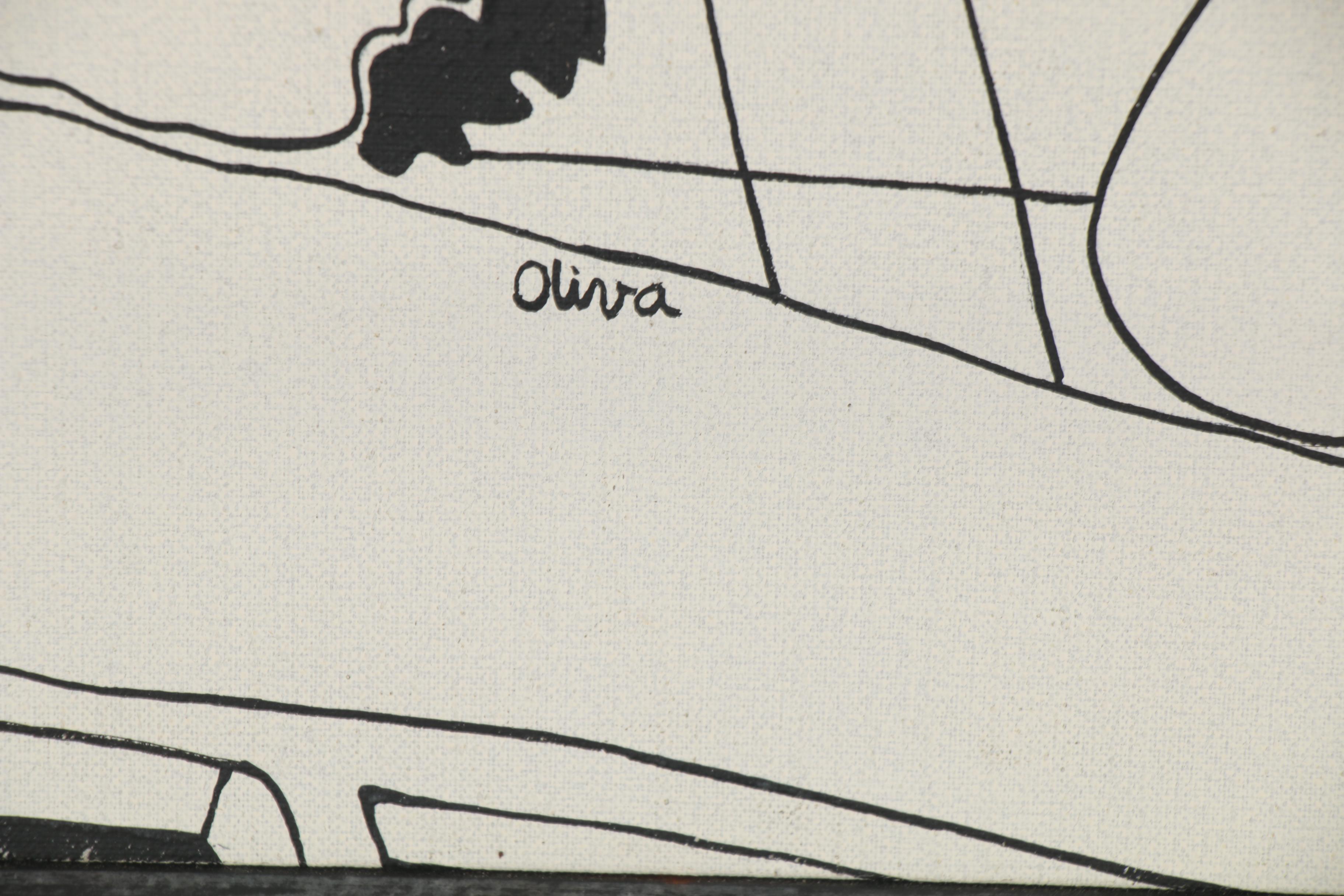 Eduardo Oliva Monumental Surrealist Acrylic Painting "El Palacio," 1980