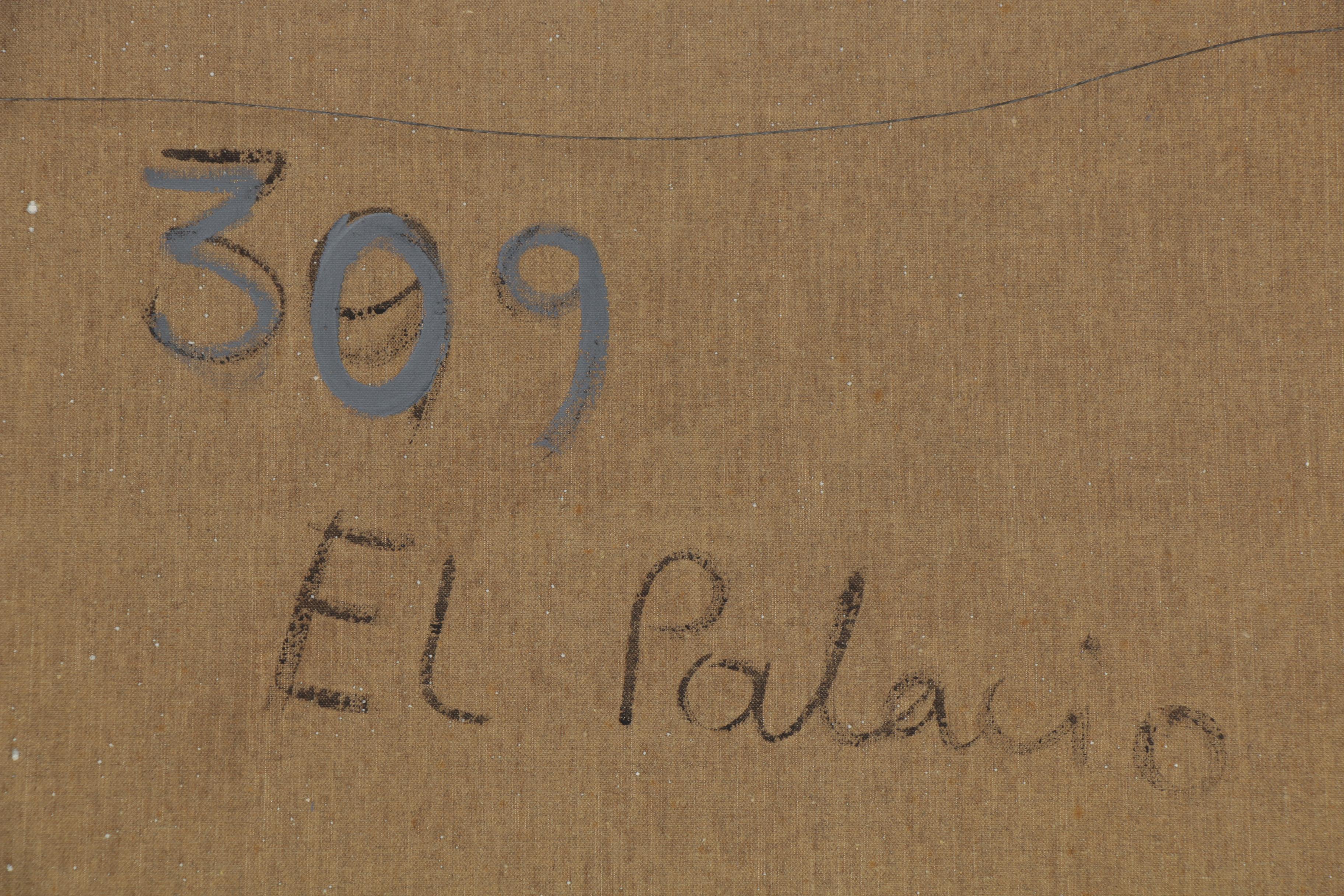 Eduardo Oliva Monumental Surrealist Acrylic Painting "El Palacio," 1980