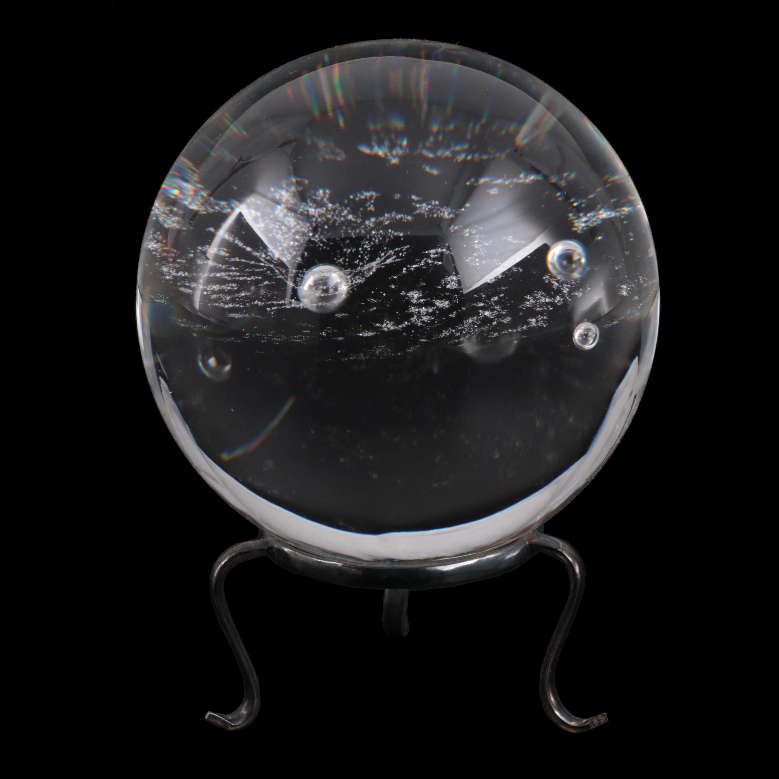 Steuben "Galaxy" Art Glass Globe Designed by Donald Pollard, Late 20th Century