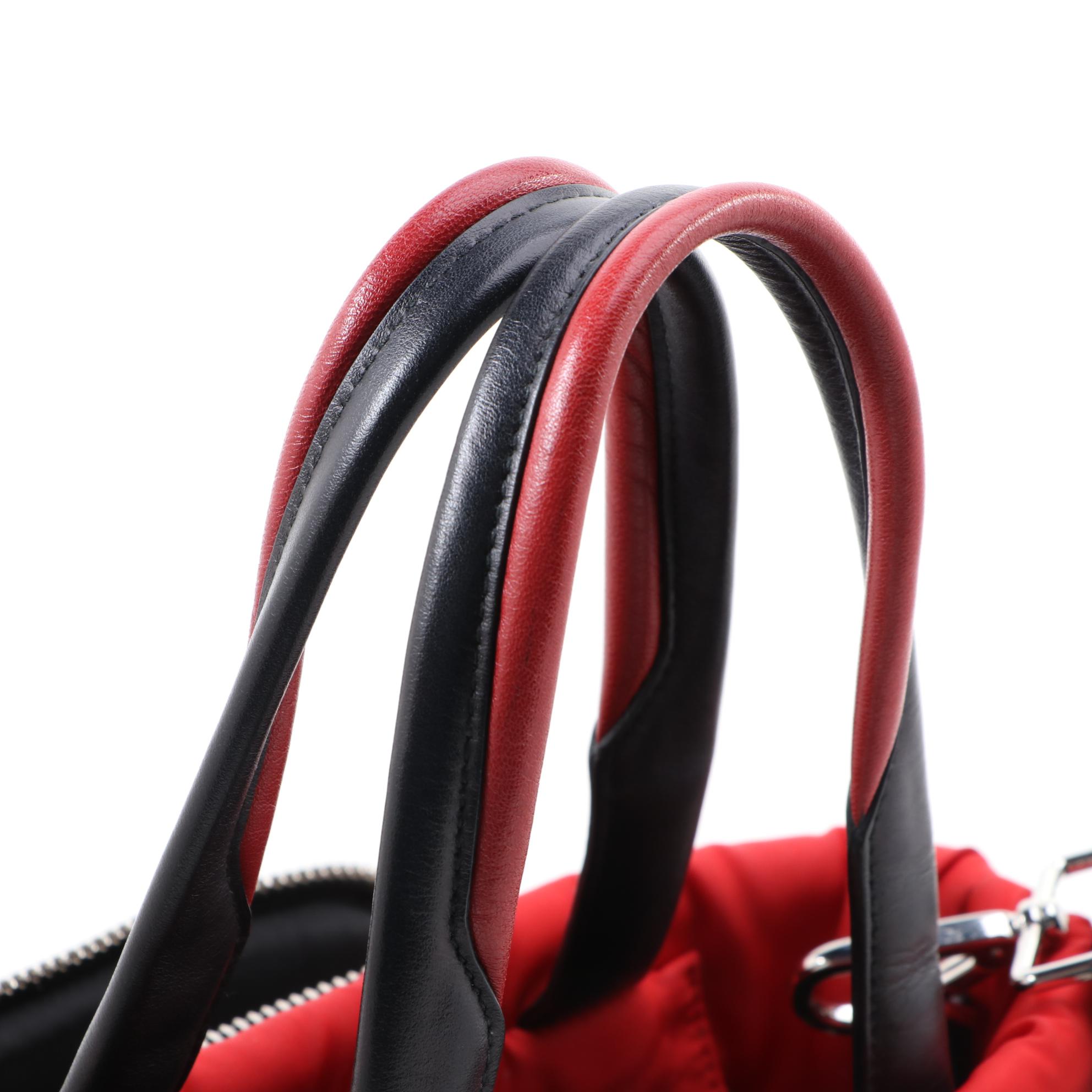 Prada Padded Red Nylon Cargo Tote with Crossbody Strap