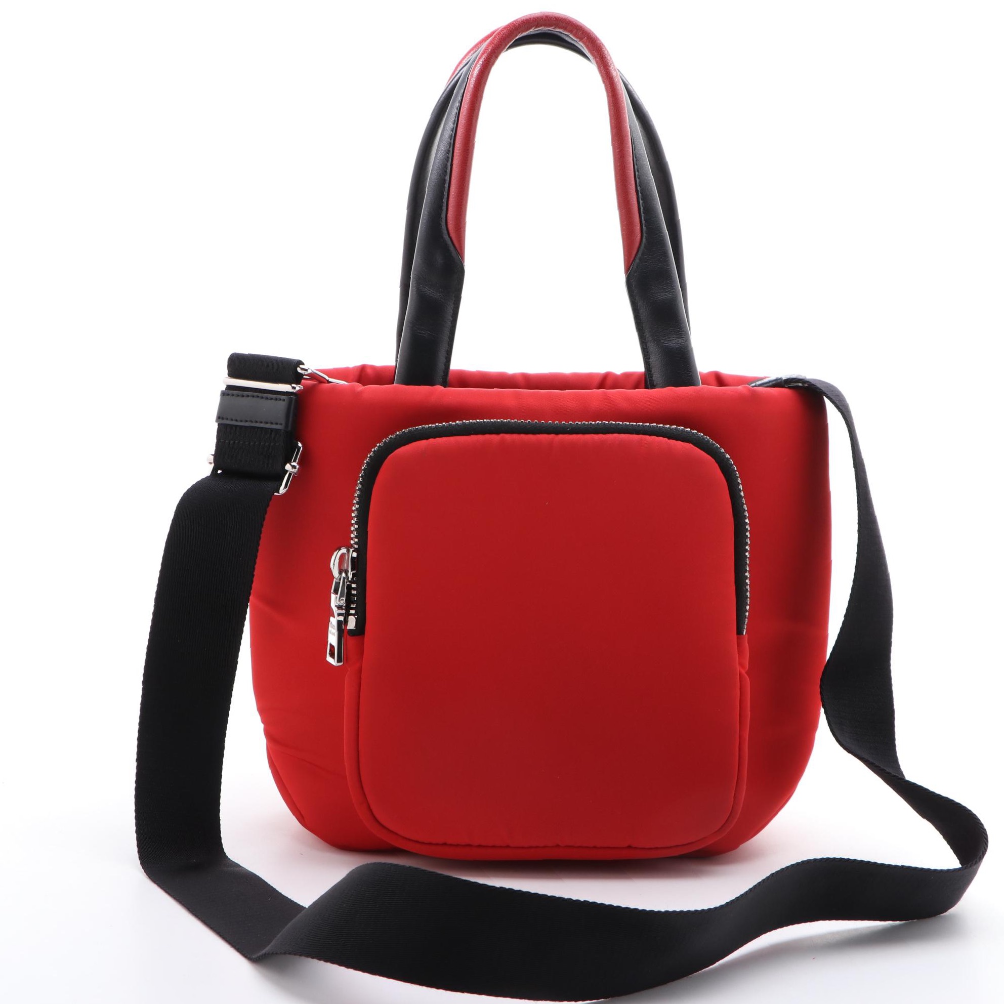 Prada Padded Red Nylon Cargo Tote with Crossbody Strap