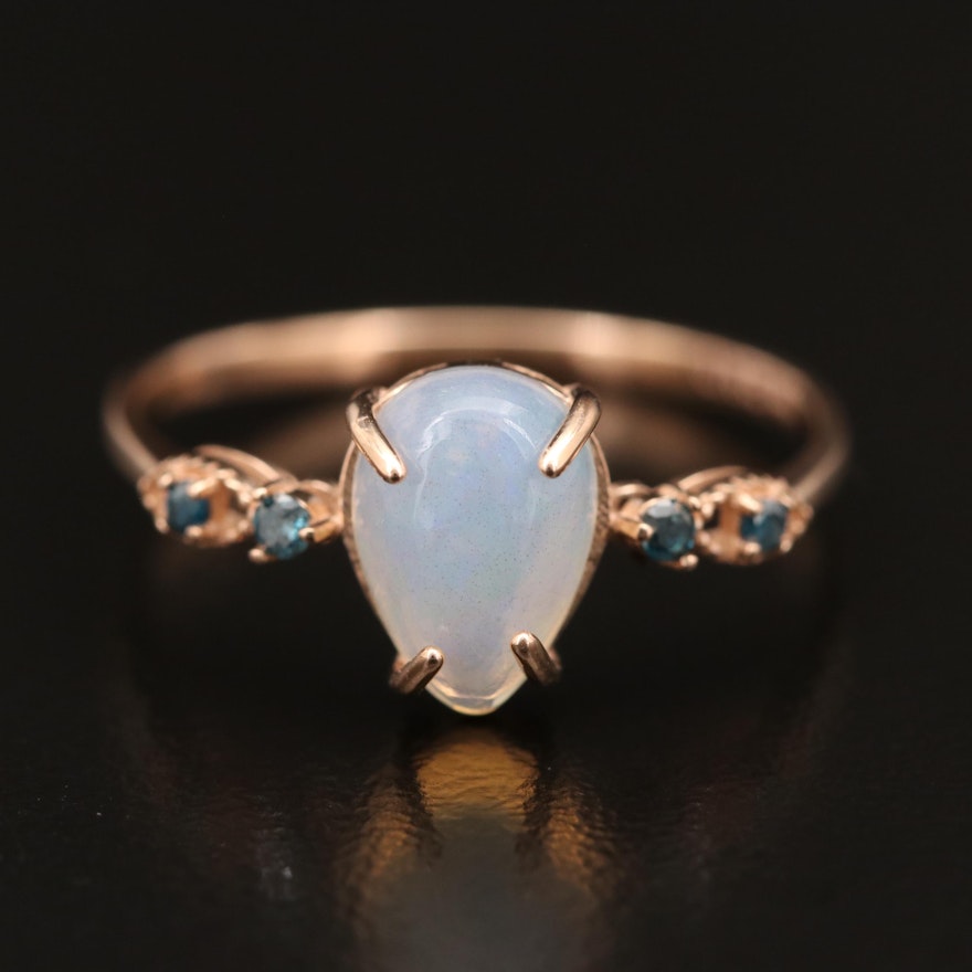 14K Opal and Diamond Ring