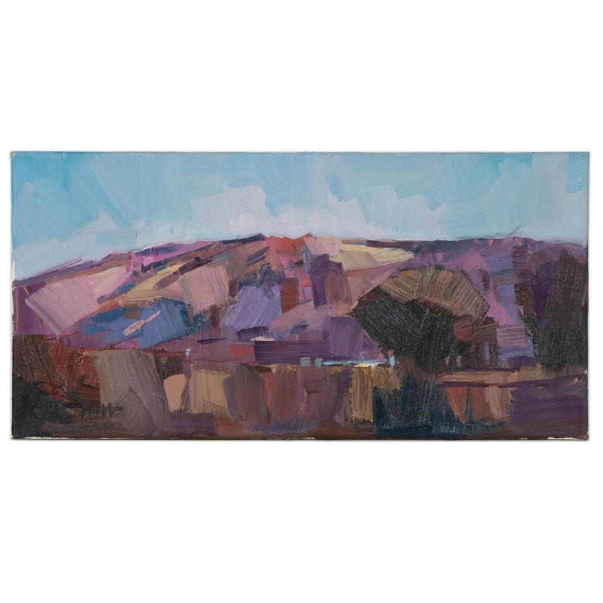 Jose Trujillo Oil Painting "Purple Mountains," 2020