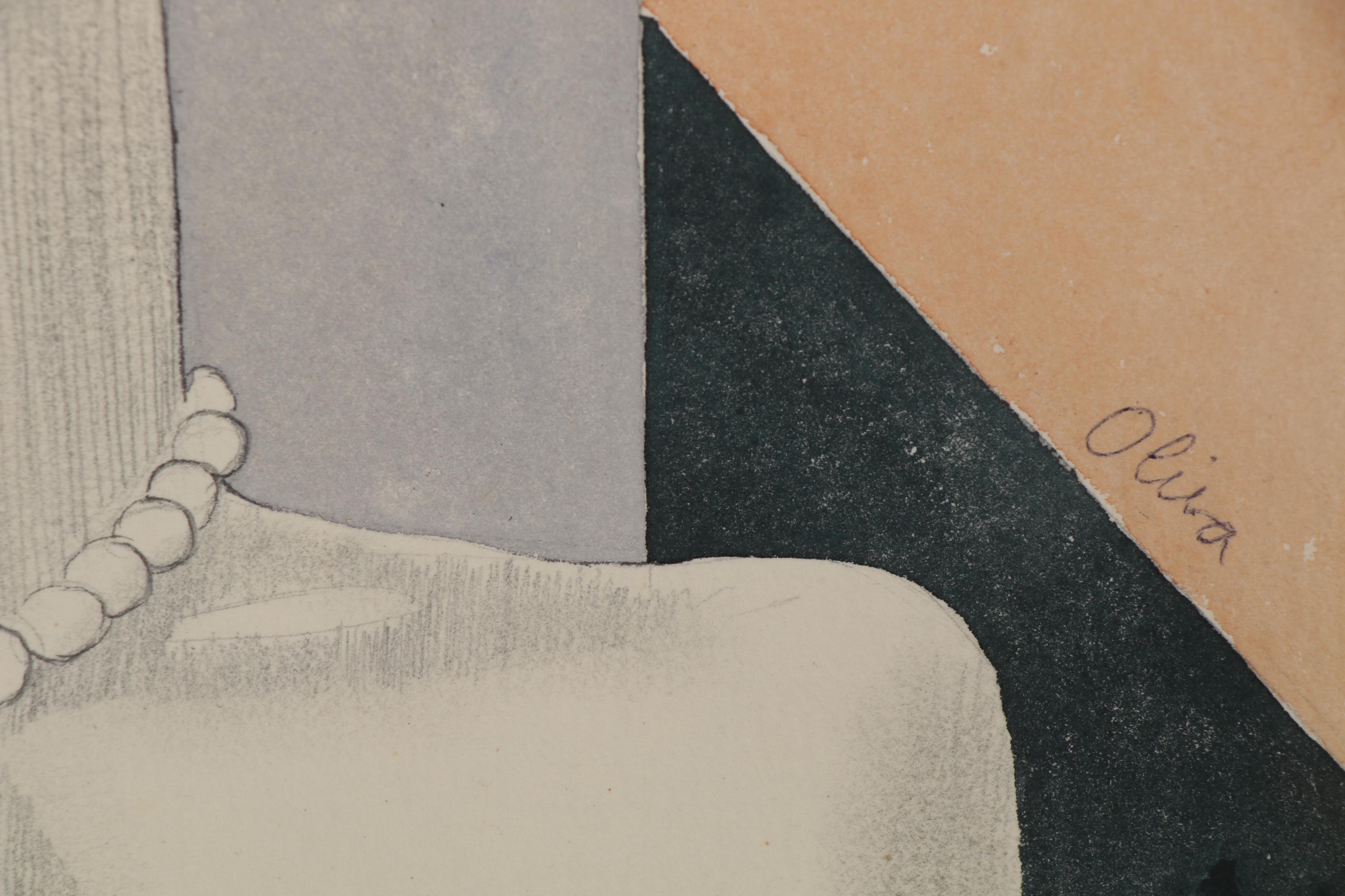 Eduardo Oliva Watercolor Fashion Illustration "Vogue," Late 20th Century