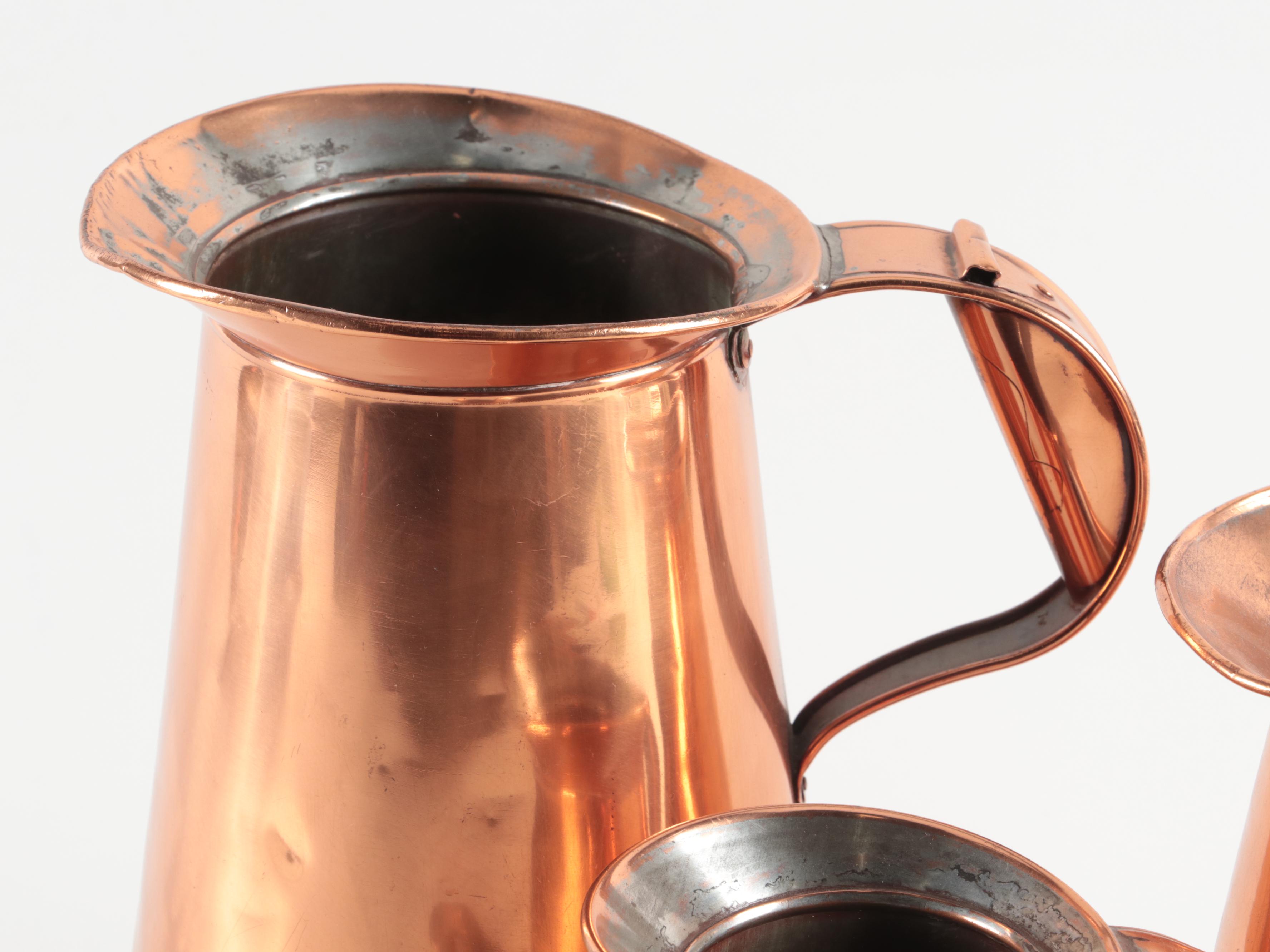 Graduated Copper Liquid Measures, Late 19th Century