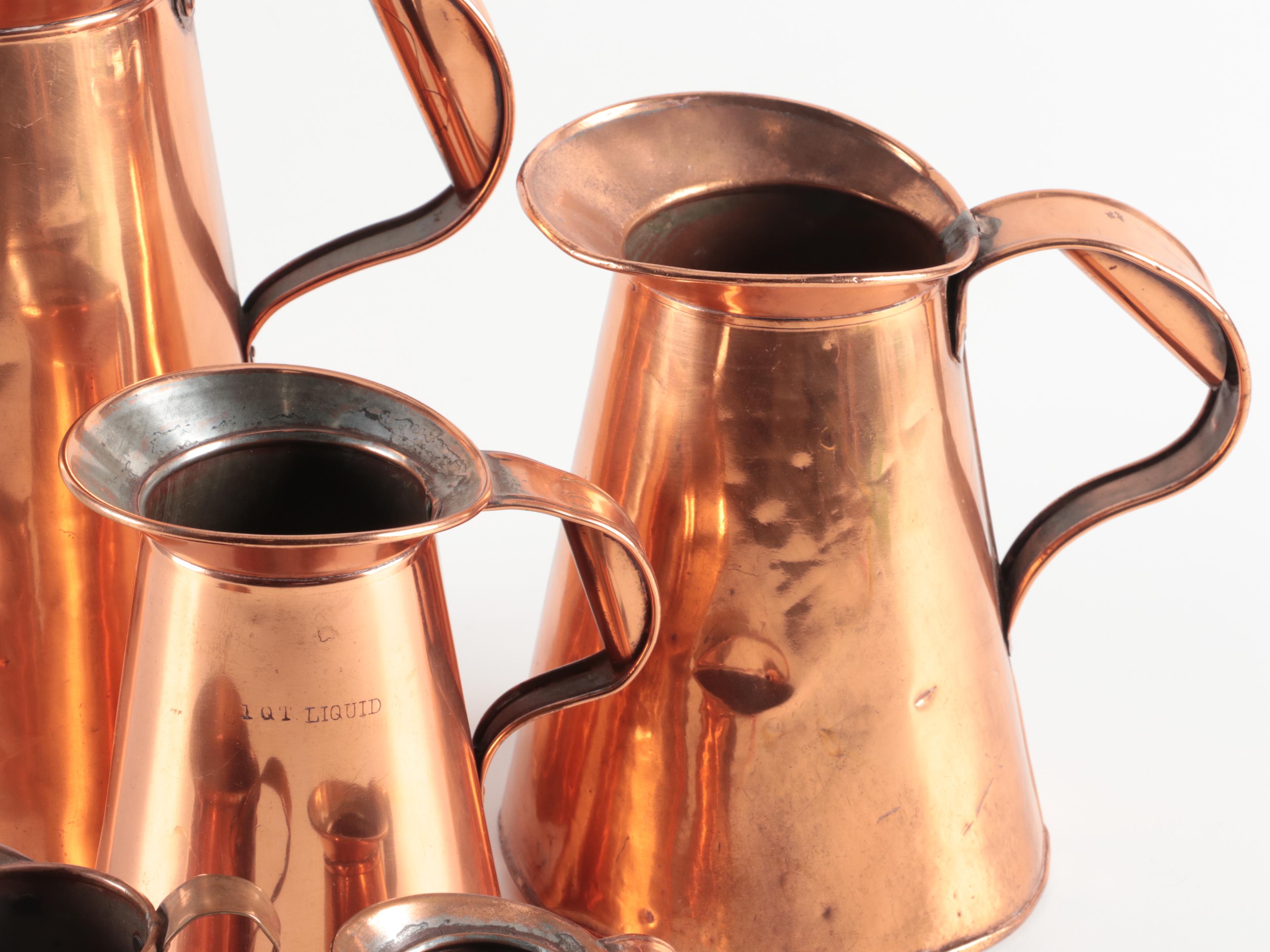 Graduated Copper Liquid Measures, Late 19th Century