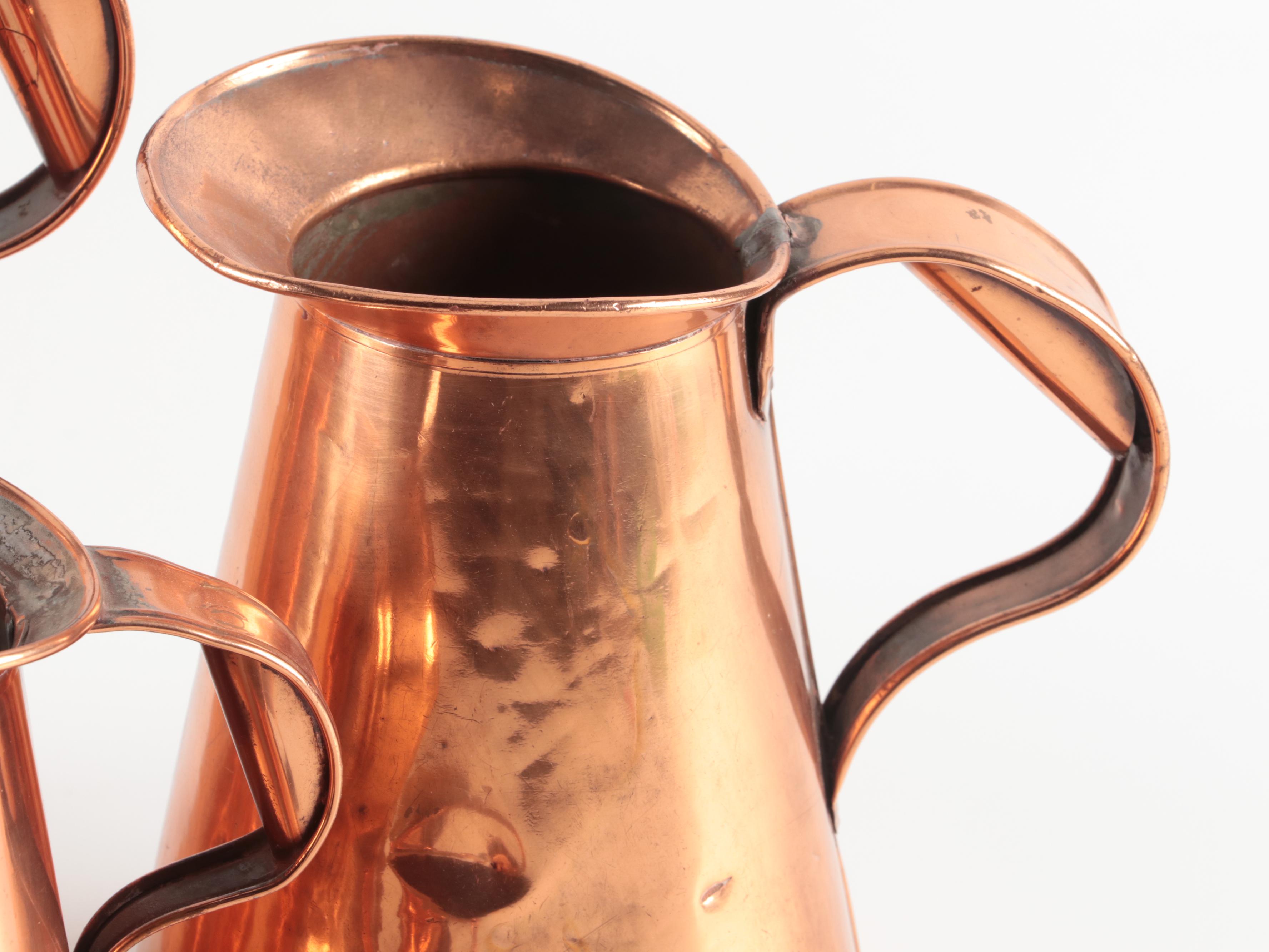 Graduated Copper Liquid Measures, Late 19th Century
