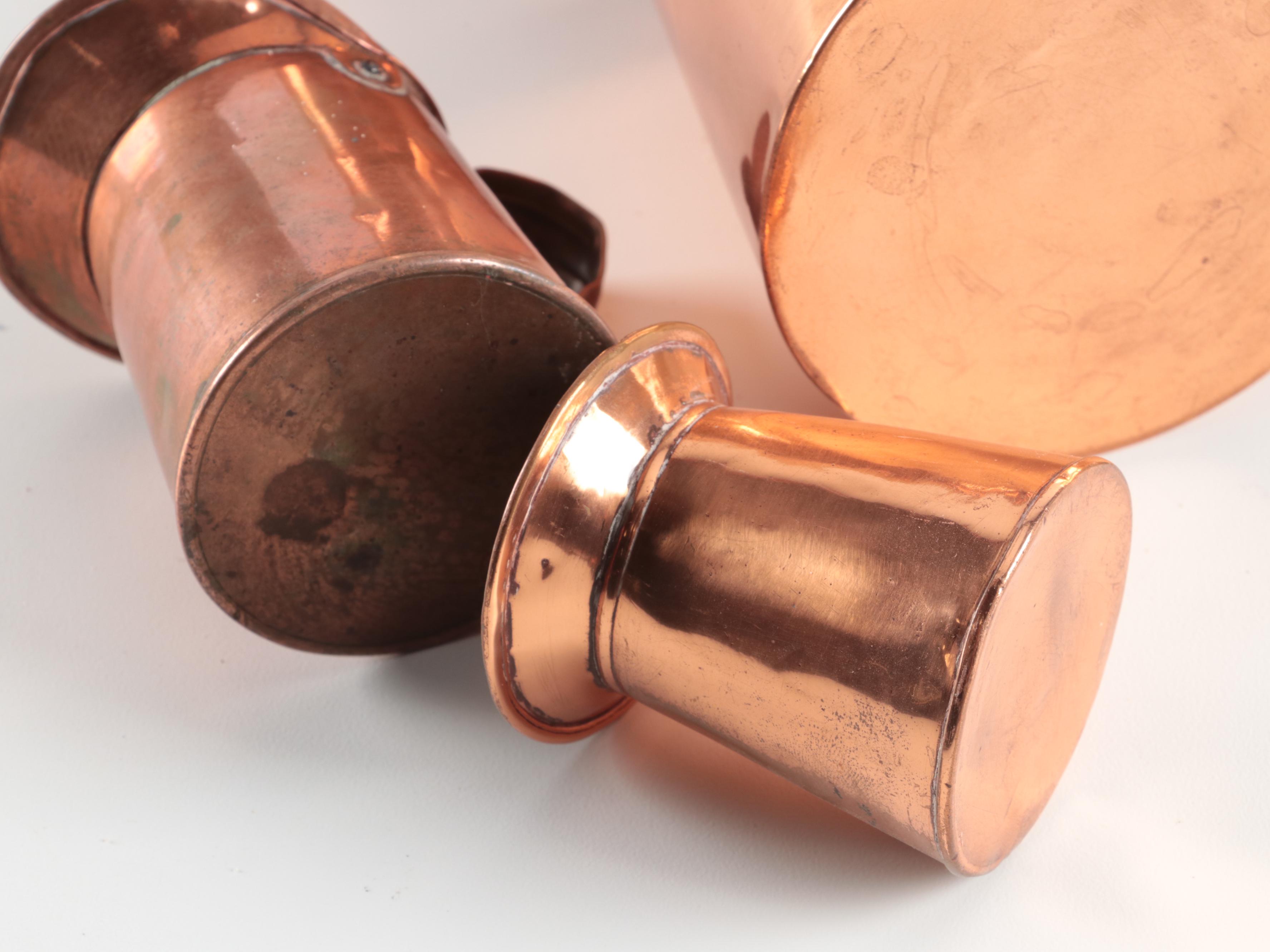 Graduated Copper Liquid Measures, Late 19th Century