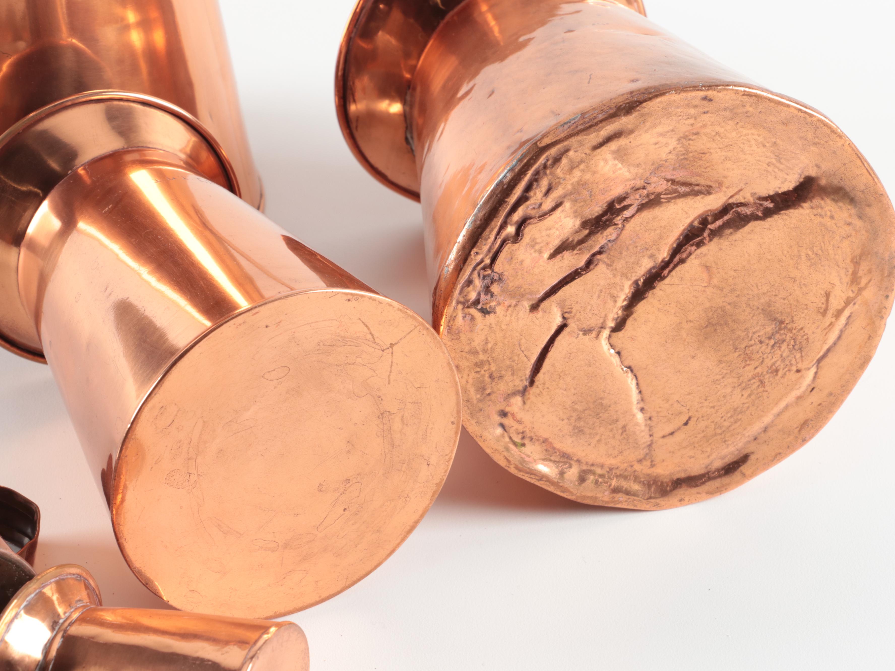 Graduated Copper Liquid Measures, Late 19th Century