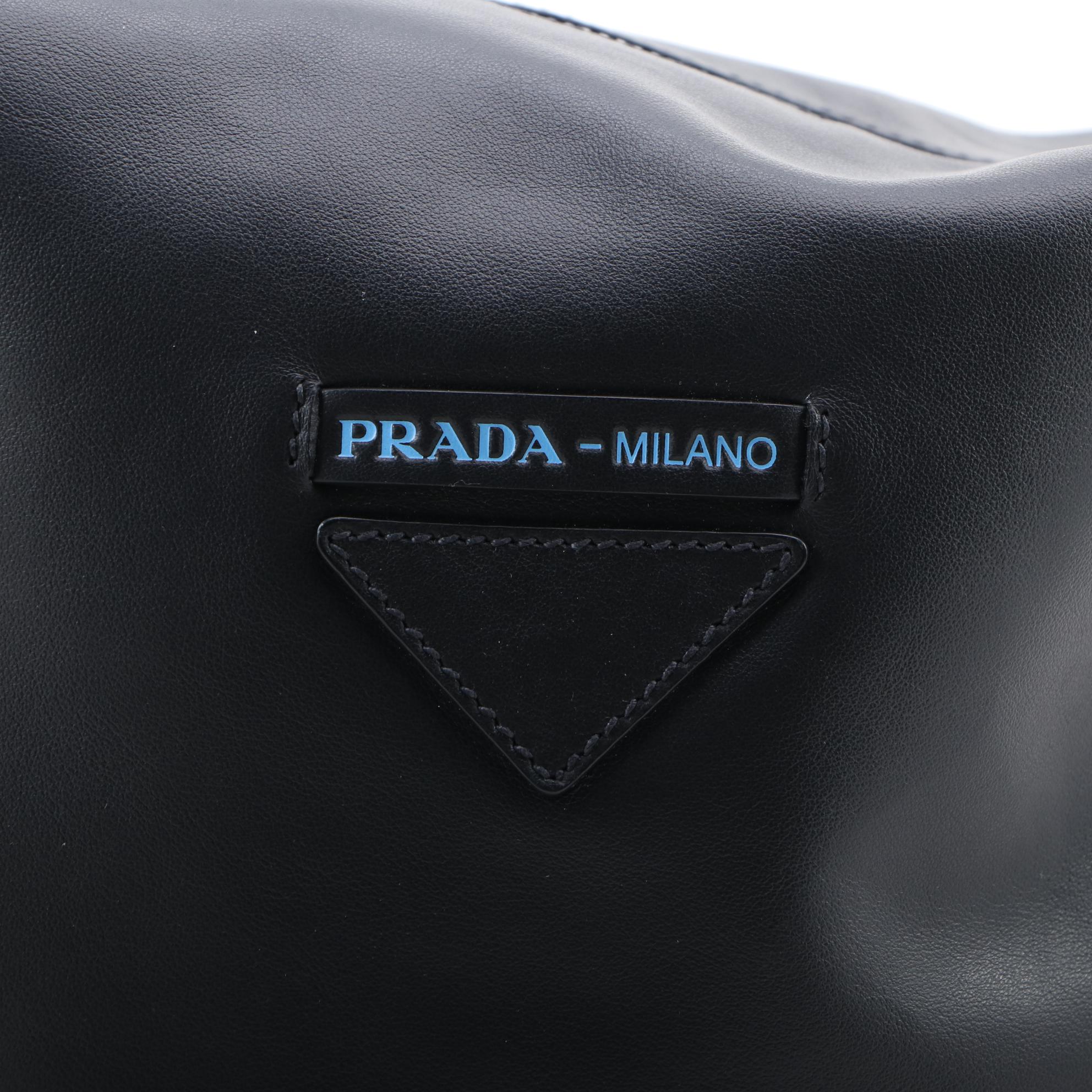 Prada Concept Calfskin Black Leather Hobo Bag