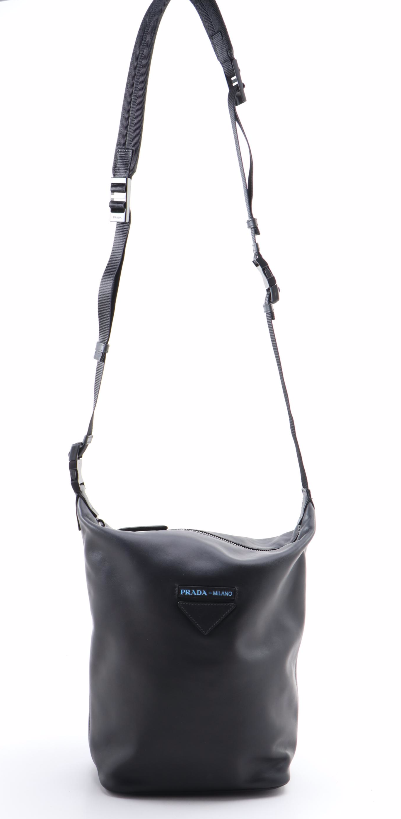 Prada Concept Calfskin Black Leather Hobo Bag