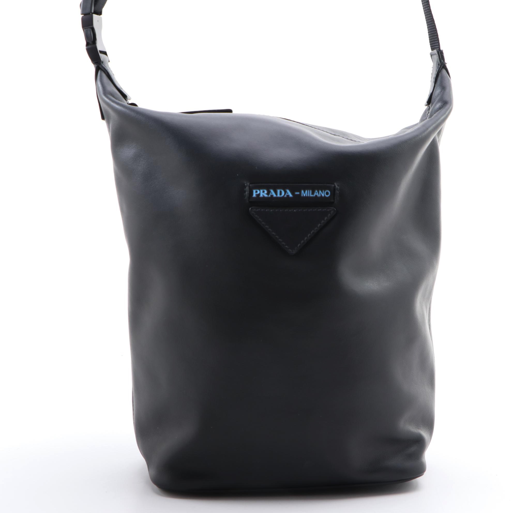 Prada Concept Calfskin Black Leather Hobo Bag