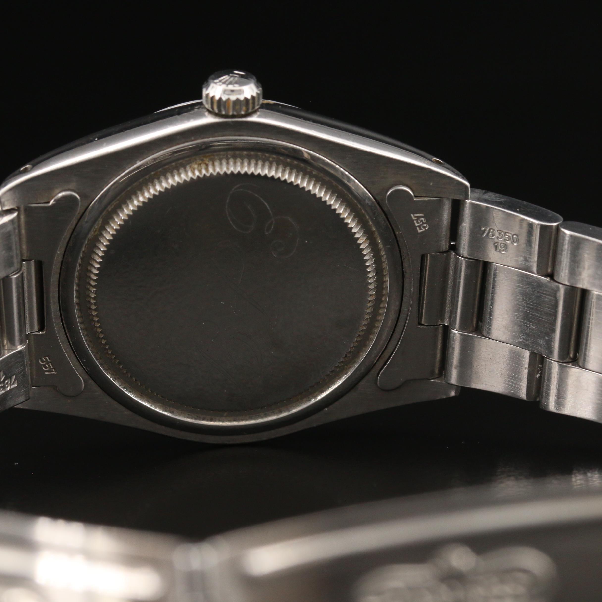 1983 Rolex Oysterdate Stainless Steel Stem Wind Watch