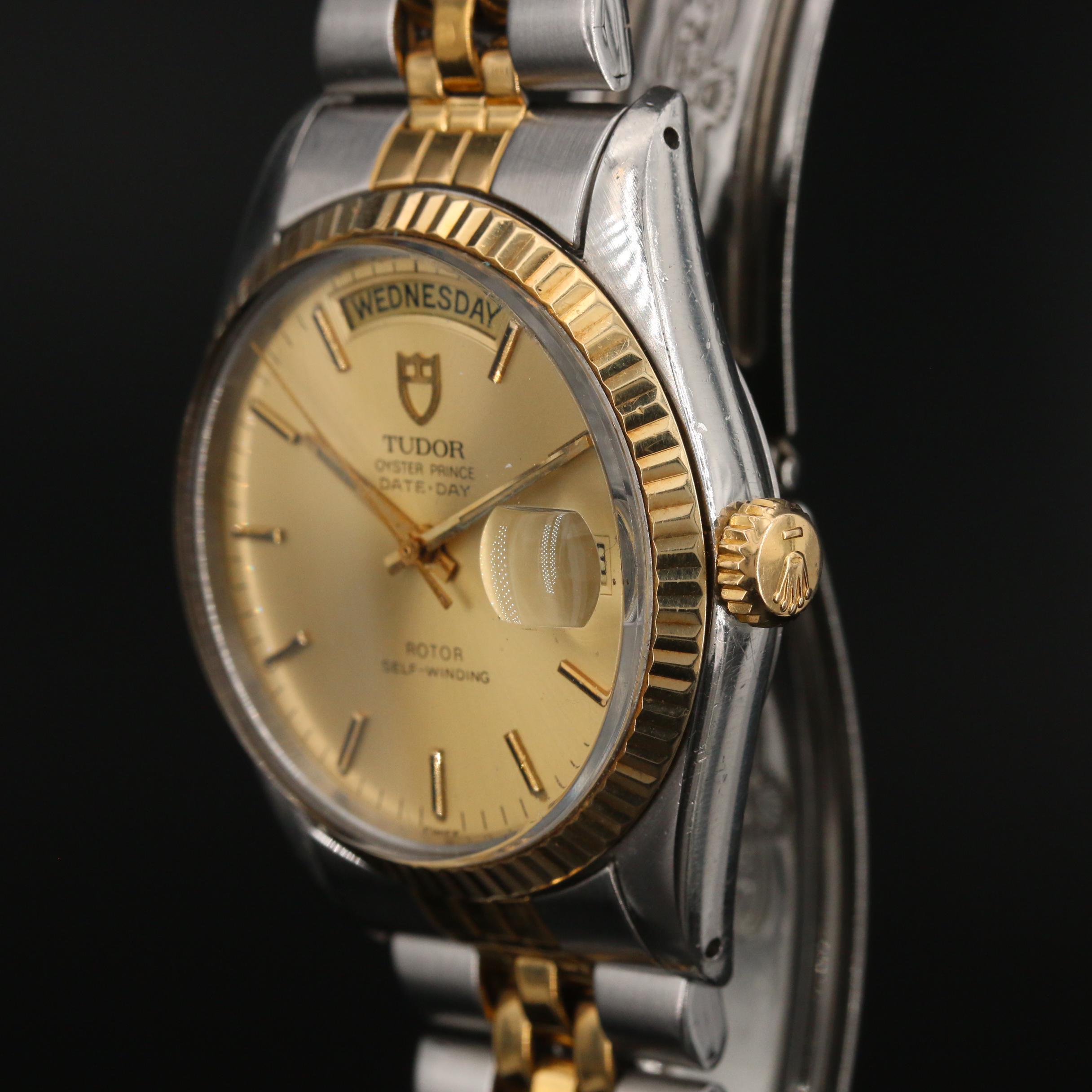 1982 Tudor Oyster Prince Date-Day 18K Gold and Stainless Steel Watch