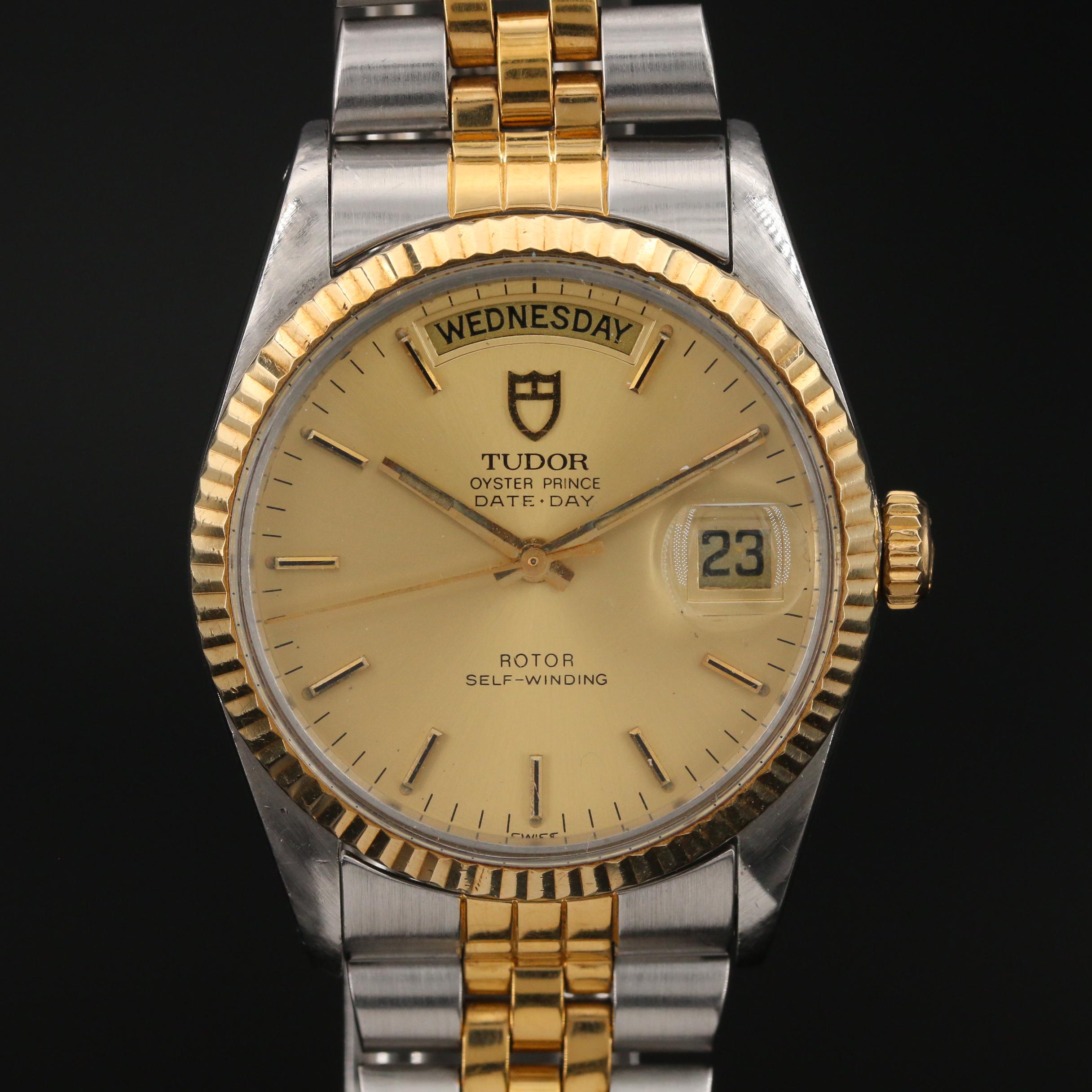 1982 Tudor Oyster Prince Date-Day 18K Gold and Stainless Steel Watch