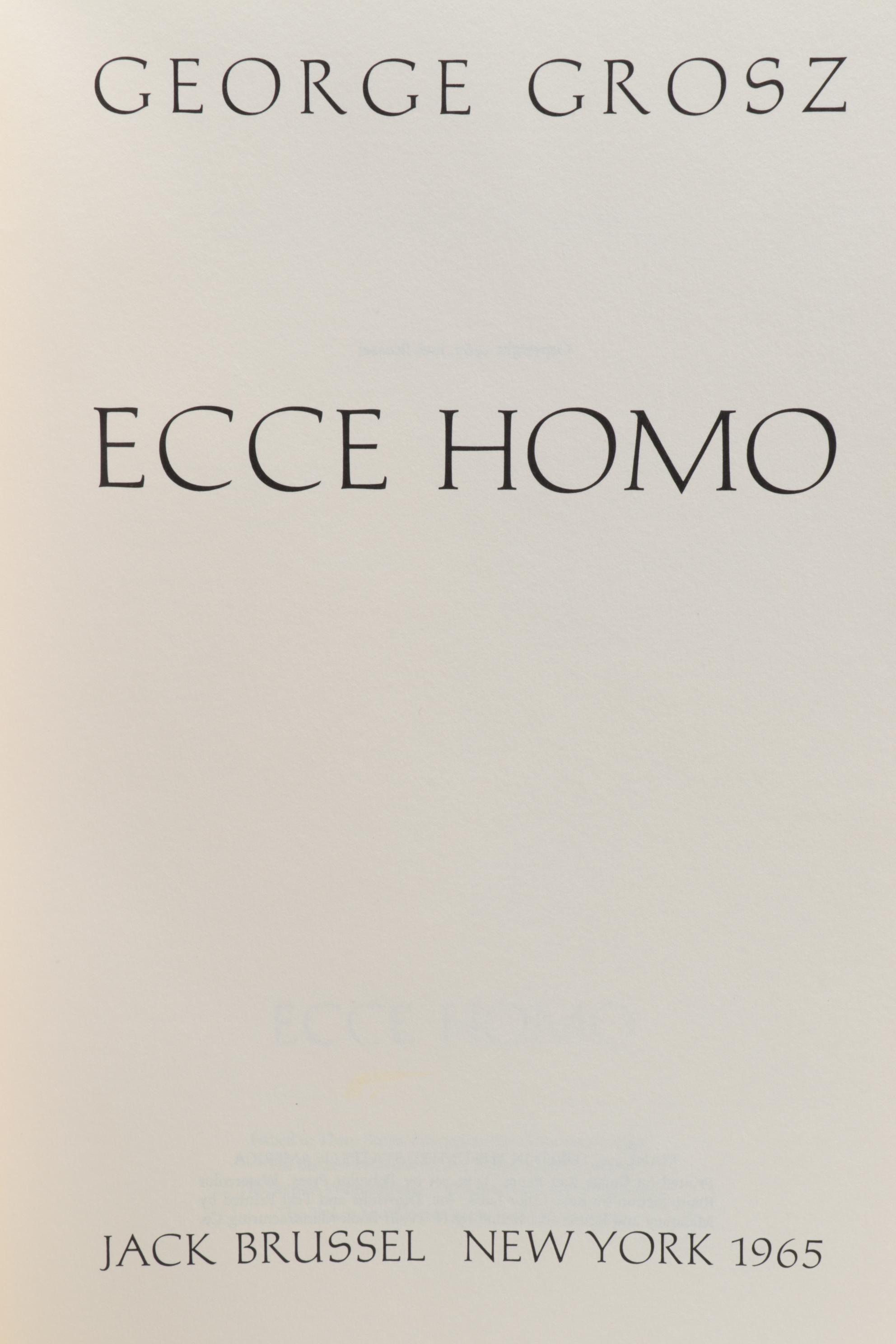 George Grosz "Ecce Homo" Limited Edition, 1965