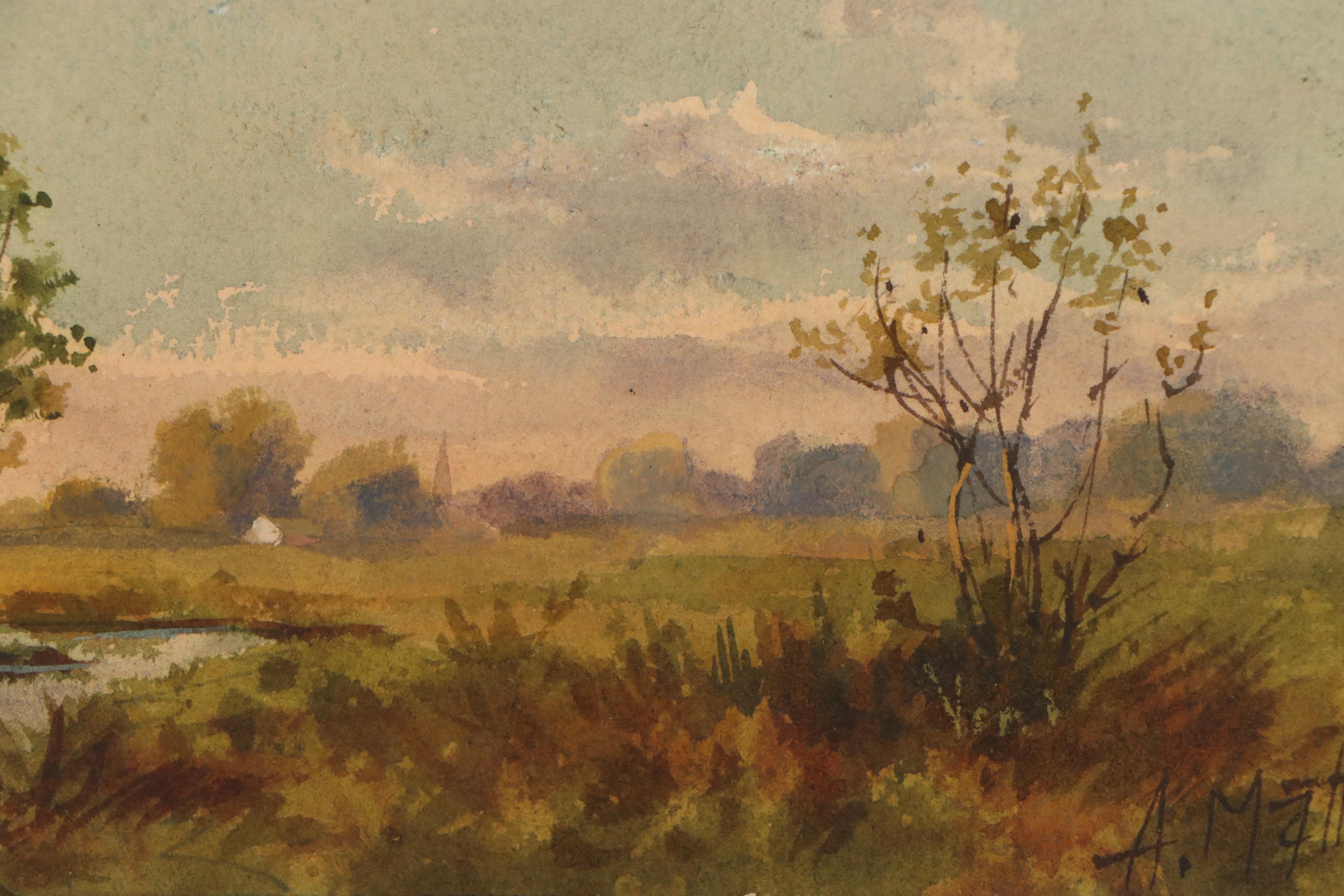 Landscape Watercolor Paintings, Early 20th Century