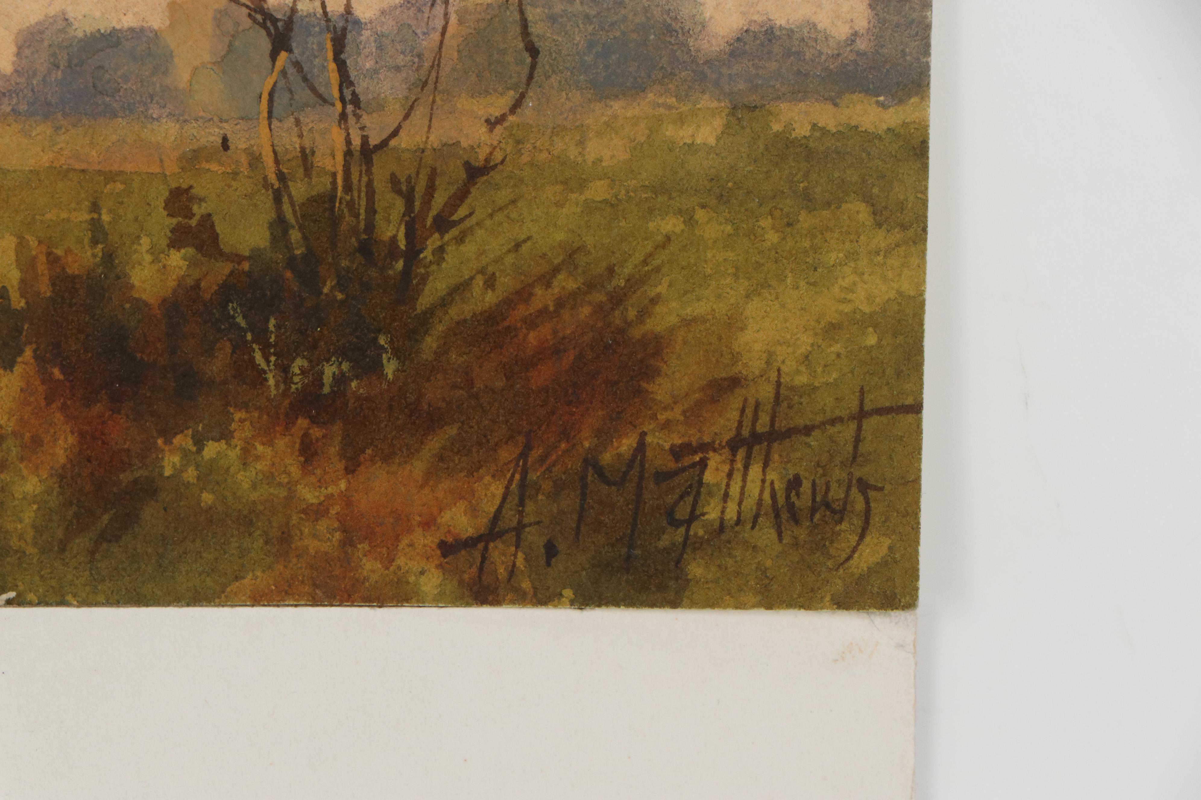 Landscape Watercolor Paintings, Early 20th Century