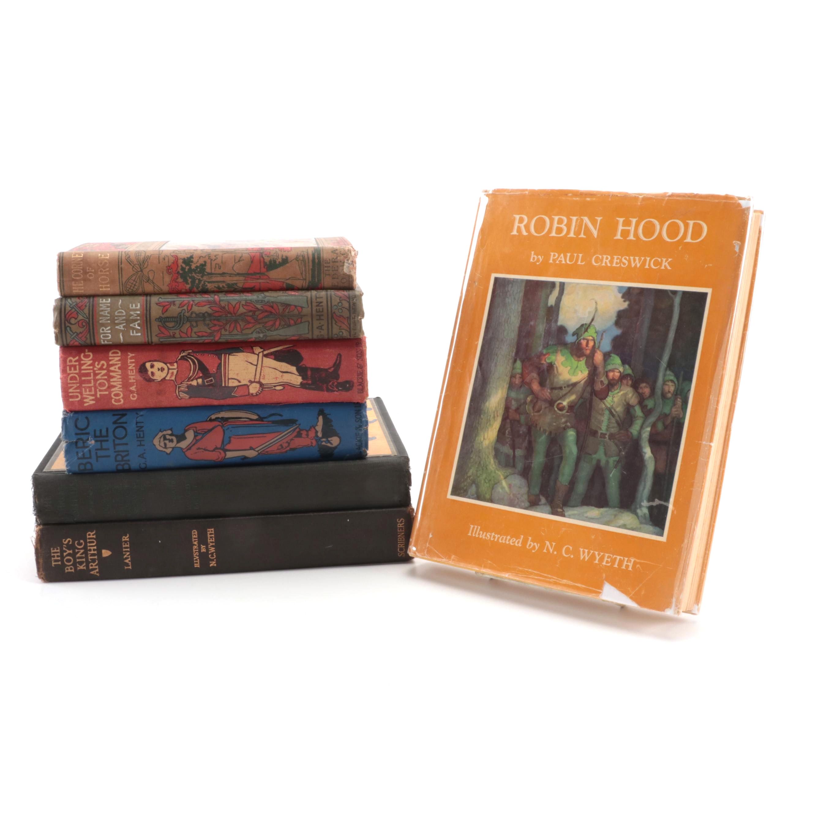 N. C. Wyeth Illustrated "Boy's King Arthur", "Robin Hood" and Other Books