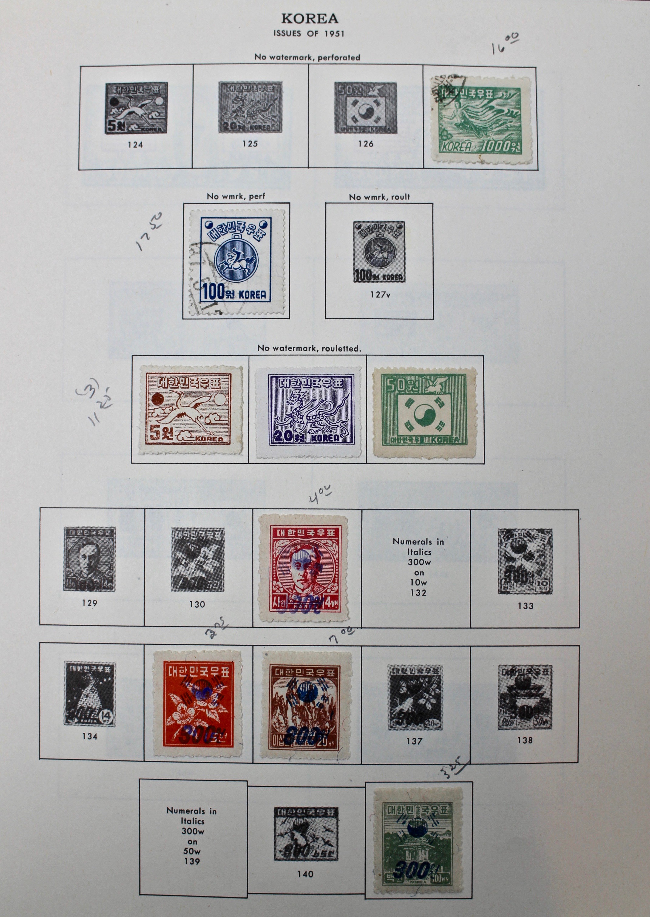 Korean Postage Stamp Collection, 1884 to 1987