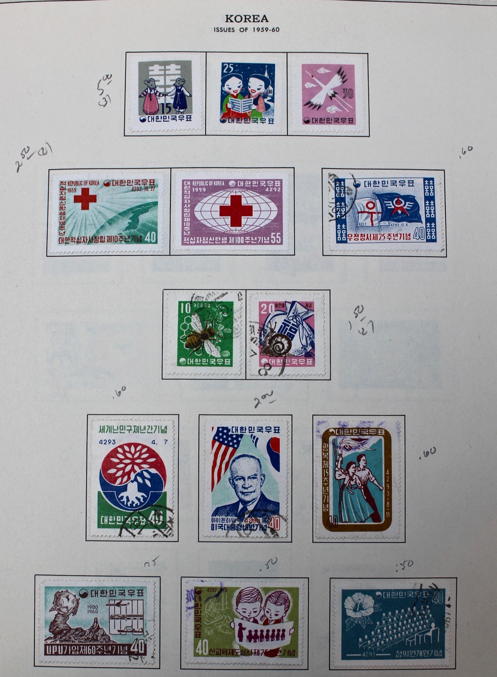 Korean Postage Stamp Collection, 1884 to 1987