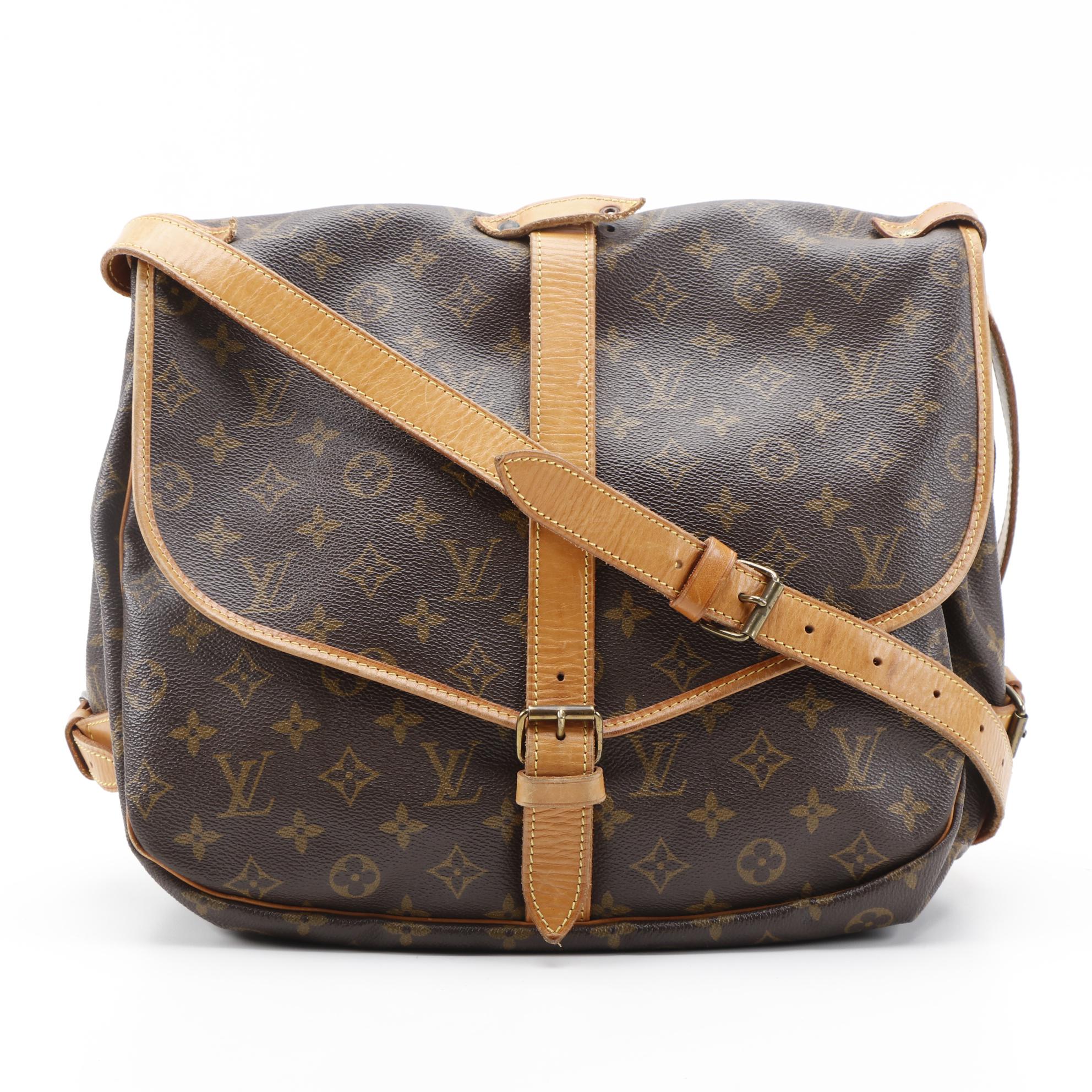 Louis Vuitton Saumur 35 Messenger Bag in Monogram Canvas and Vachetta Leather