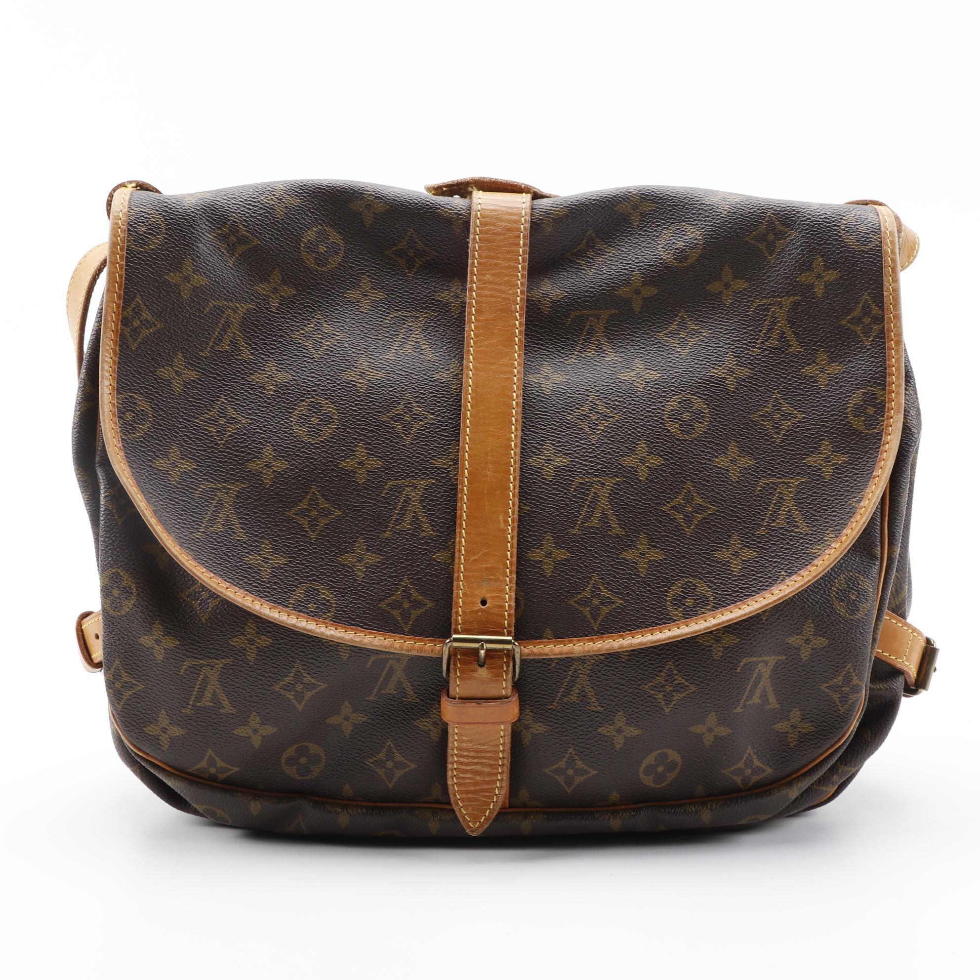 Louis Vuitton Saumur 35 Messenger Bag in Monogram Canvas and Vachetta Leather