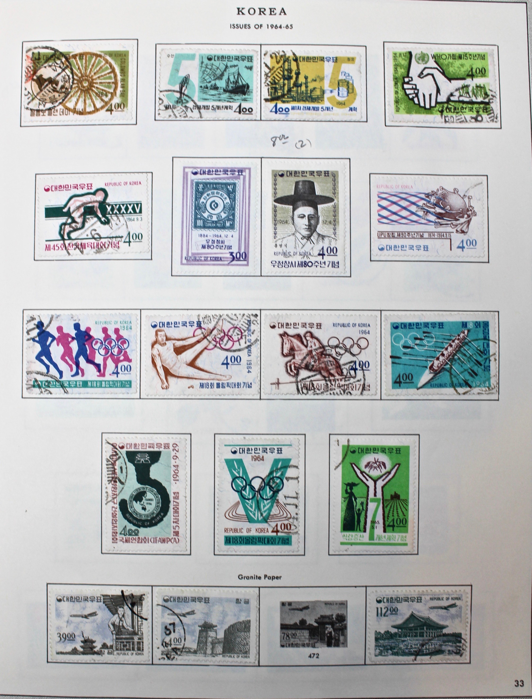 Korean Postage Stamp Collection, 1884 to 1987